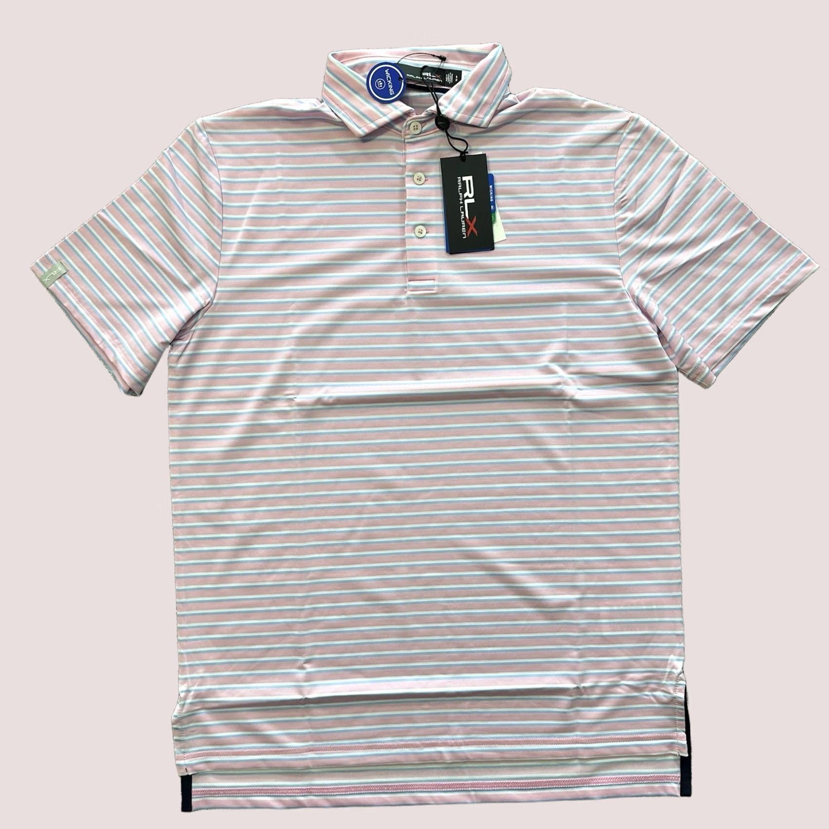 Ralph Lauren Ralph Lauren RLX Polo Shirt Mens S Pink Striped Performance Classic Fit Polo Size US S / EU 44-46 / 1 - 1 Thumbnail