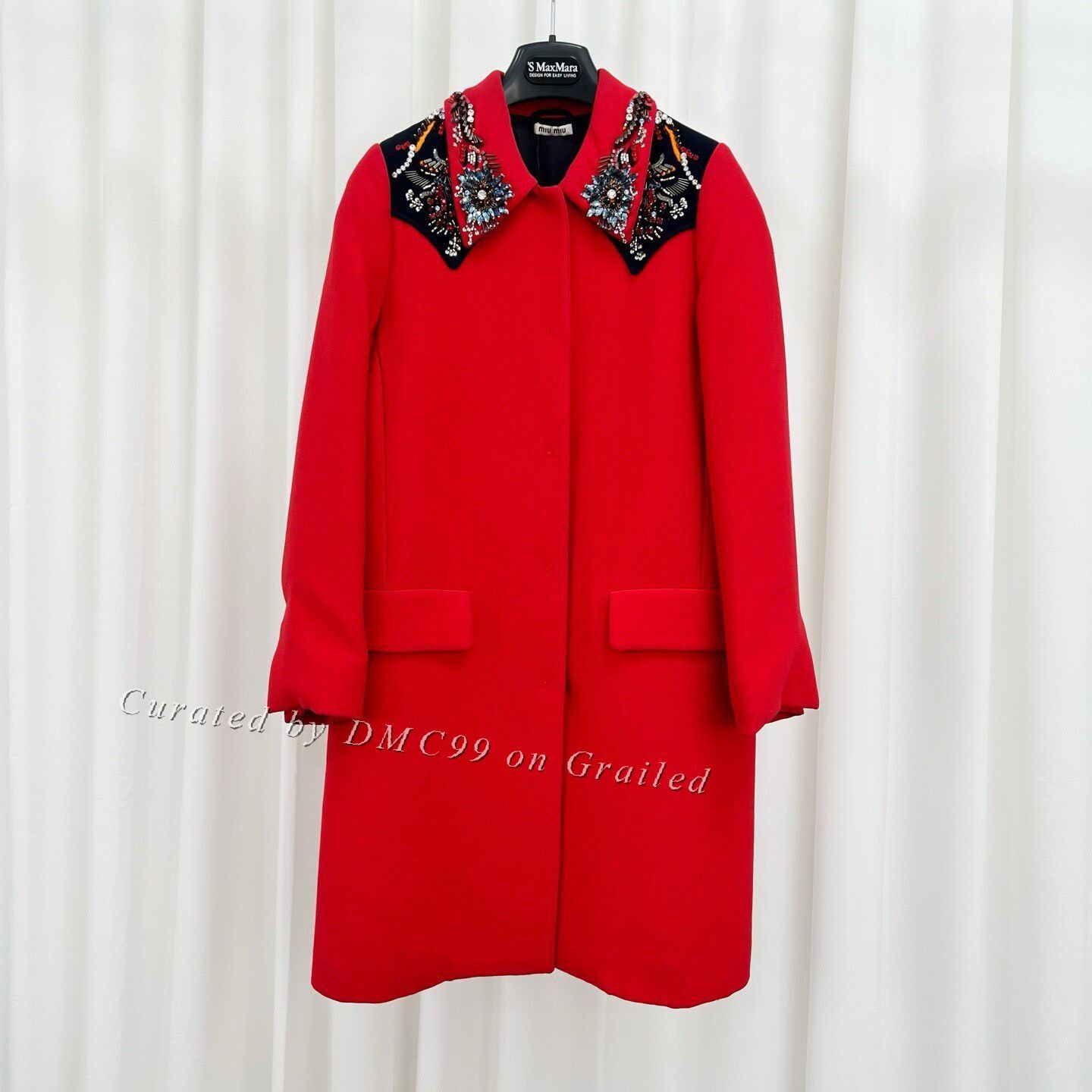 Miu Miu Miu Miu Runway Crystal Beaded Wool Coat Size S / US 4 / IT 40 - 1 Thumbnail