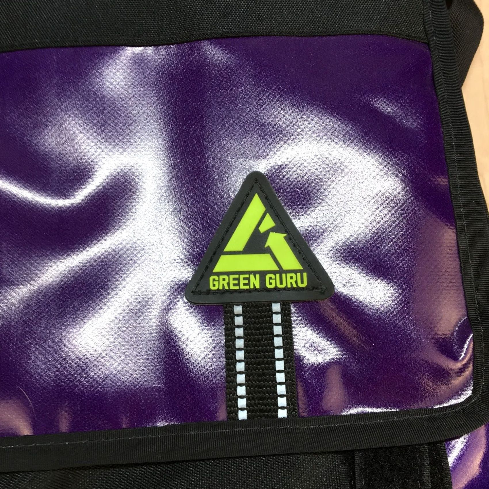 Vintage Green Guru Recycled Small Messenger Bag Purple Shoulder Upcycled Water Resistant Size ONE SIZE - 2 Thumbnail