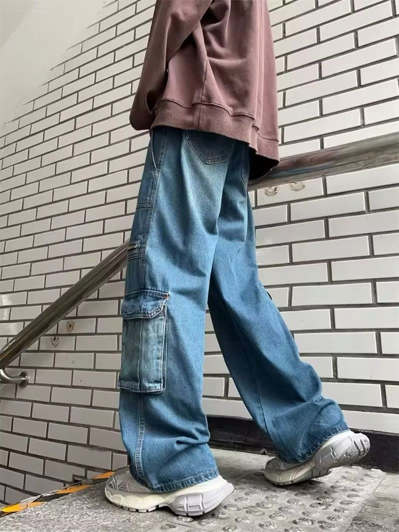 Japanese Brand × Vintage Cargo Jeans Men Big Pocket Loose Size US 32 / EU 48 - 7 Thumbnail
