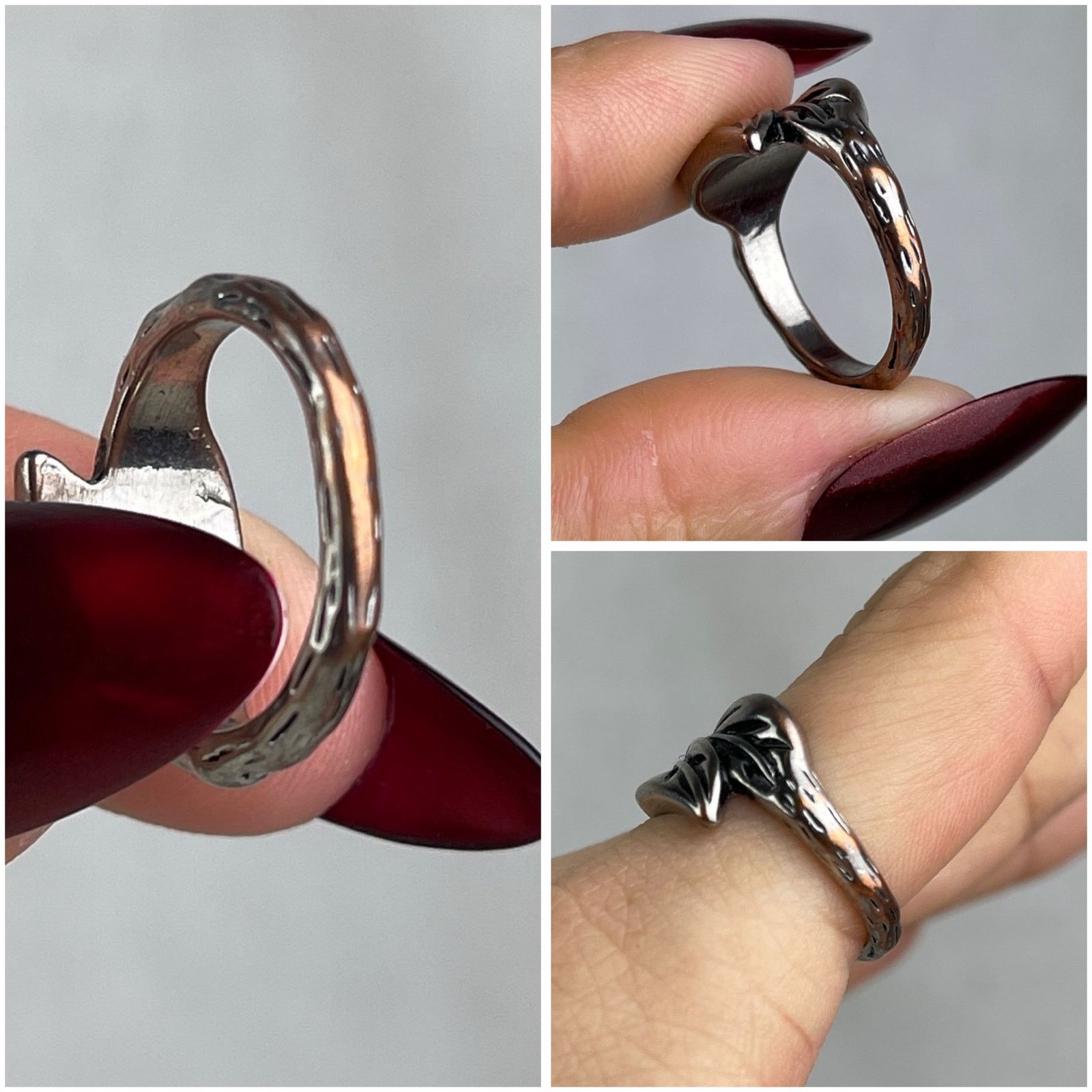 Other Rings Silver Leaves Gold Black Turquoise Howlite 5.5, 6, 6.5 Size ONE SIZE - 23 Thumbnail
