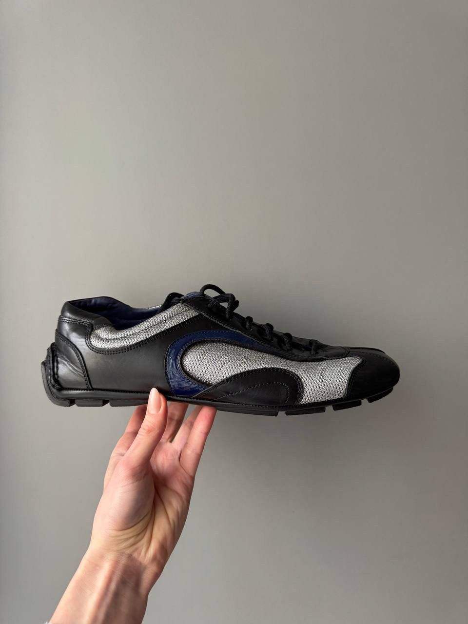 楽天市場】本物 プラダ PRADA レザー スニーカー 8 ブラック