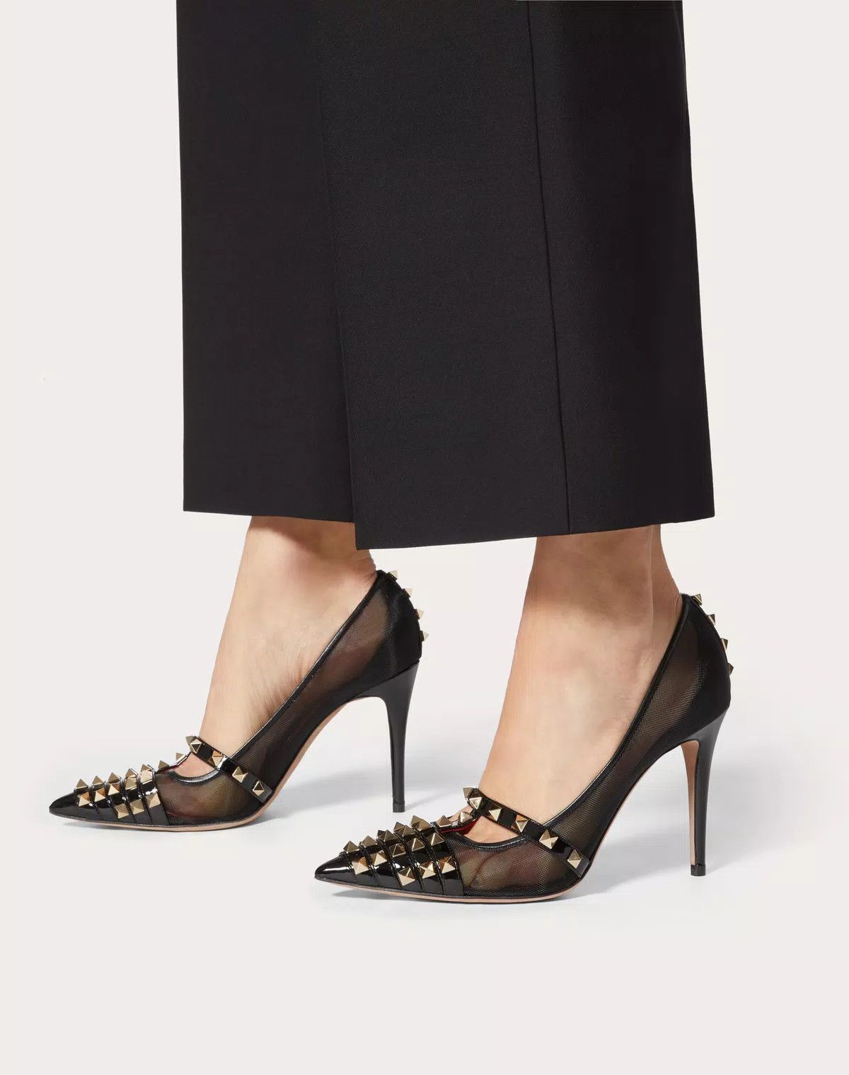 Valentino o1s1wg110625 Rockstud Patent Leather Pump 100 Mm in Black Size US 11 / IT 41 - 6 Thumbnail