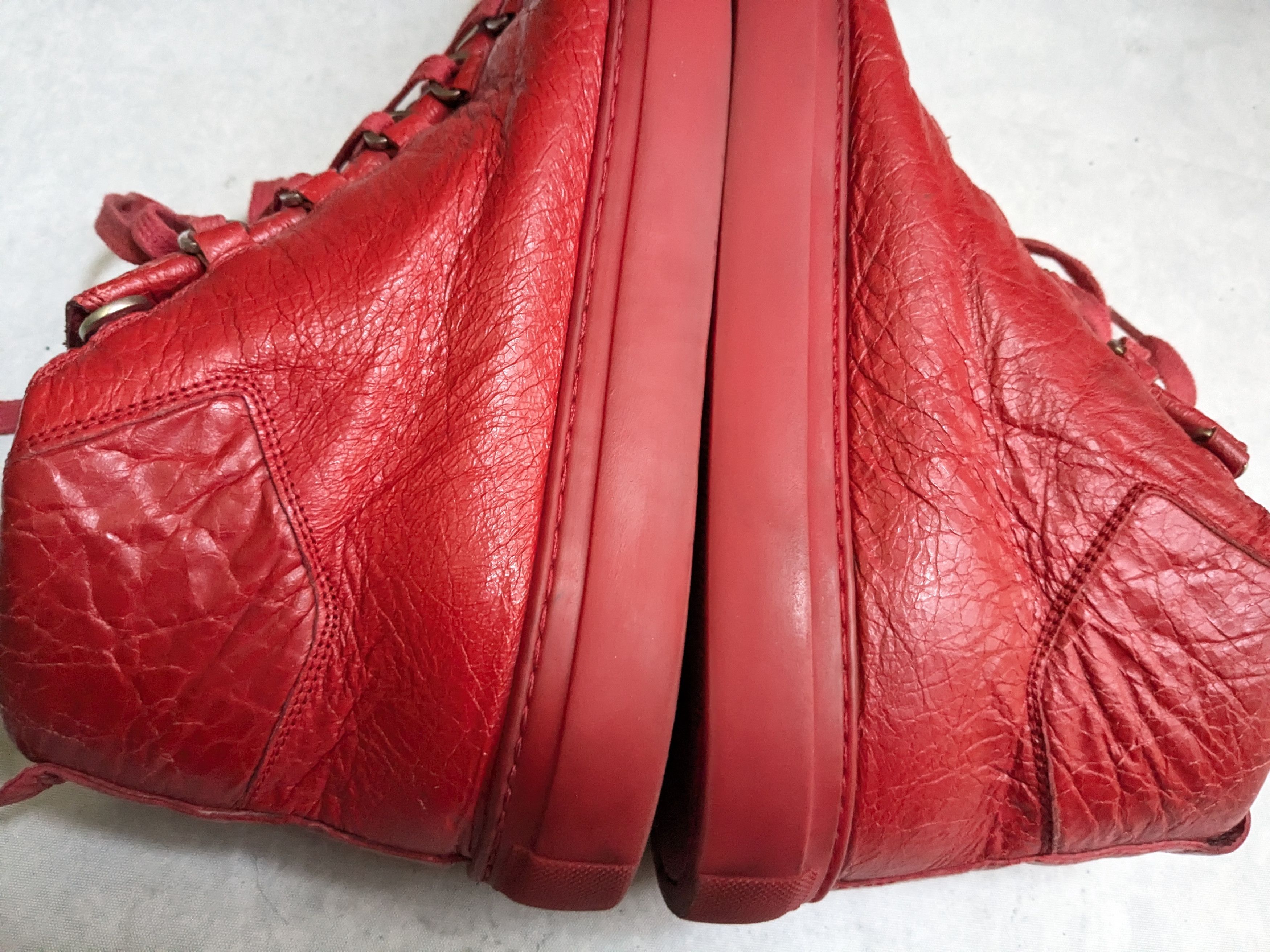 Balenciaga Balenciaga Arena Sneakers Red 12 High Top Leather Size US 12 / EU 45 - 11 Thumbnail