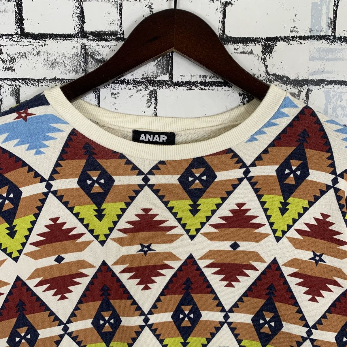 Designer × Native × Vintage Japanese Brand ANAP Native Navajo Full Print Sweatshirt Size M / US 6-8 / IT 42-44 - 2 Thumbnail