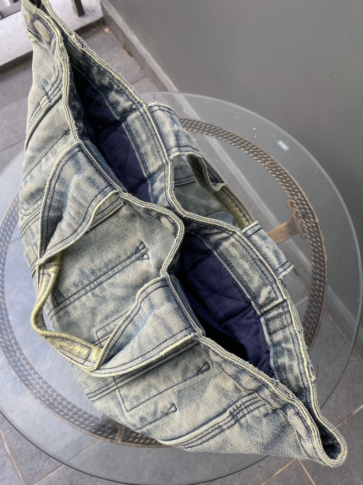 Porter × Vintage VTG PORTER DISTRESSED DENIM TOTE BAG Size ONE SIZE - 6 Thumbnail