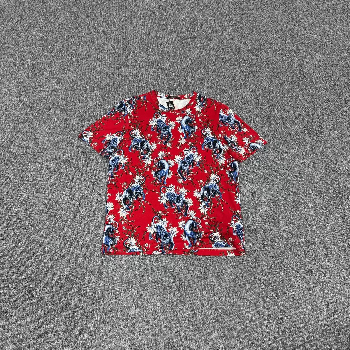Louis Vuitton LV Red Floral Cheetah Short Sleeve Top XXL Size US XXL / EU 58 / 5 - 1 Thumbnail