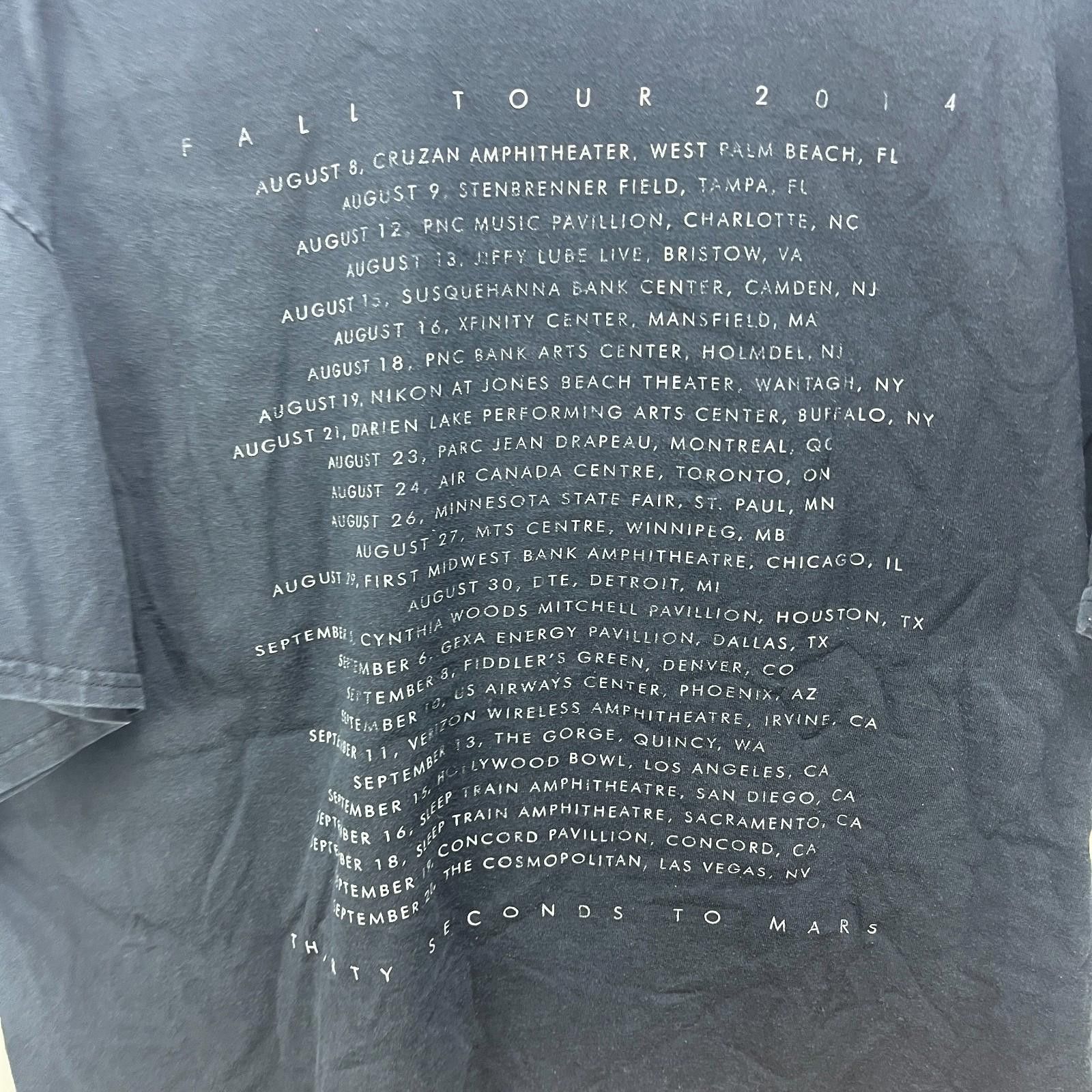 Vintage 30 Seconds To Mars 2014 Tour Band T Shirt 2XL Skull Goth Size US XXL / EU 58 / 5 - 6 Thumbnail