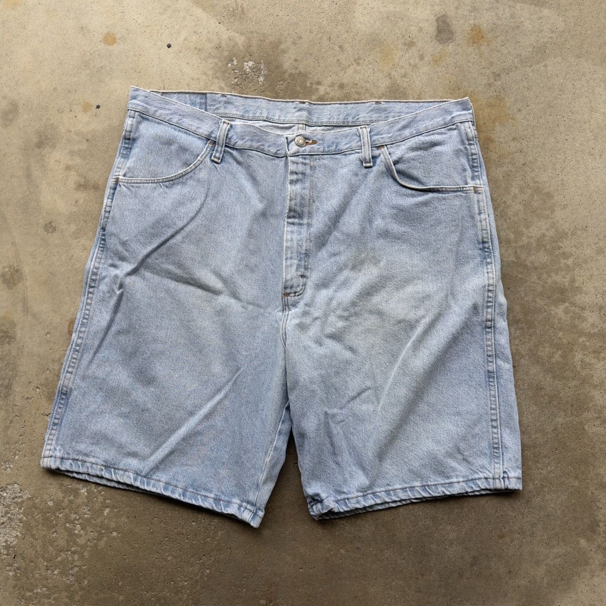 image of Vintage Faded Baggy Denim Skater Jean Shorts Jorts in Blue, Men's (Size 40)