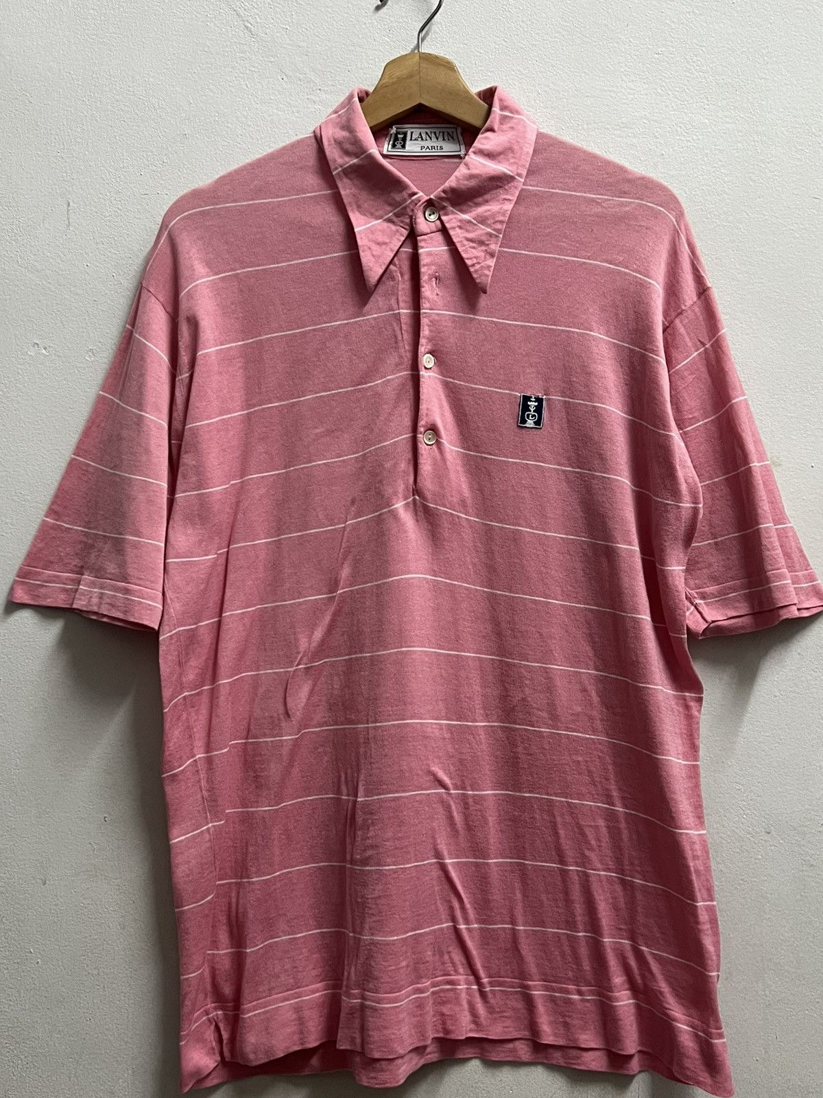 Lanvin × Vintage LANVIN VINTAGE 90s button up shirt single stitch striped Size US XL / EU 56 / 4 - 1 Thumbnail