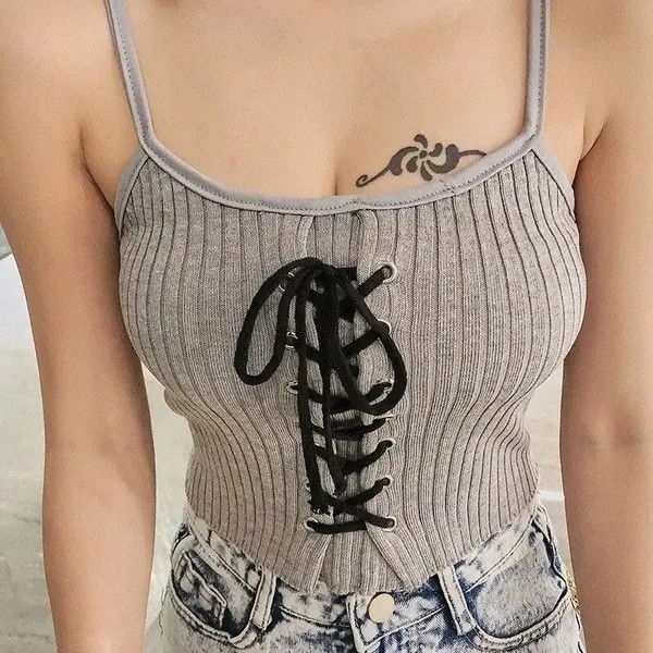 VIBE HELIAR Women Bandage Y2K Crop Tops Size S / US 4 / IT 40 - 4 Thumbnail