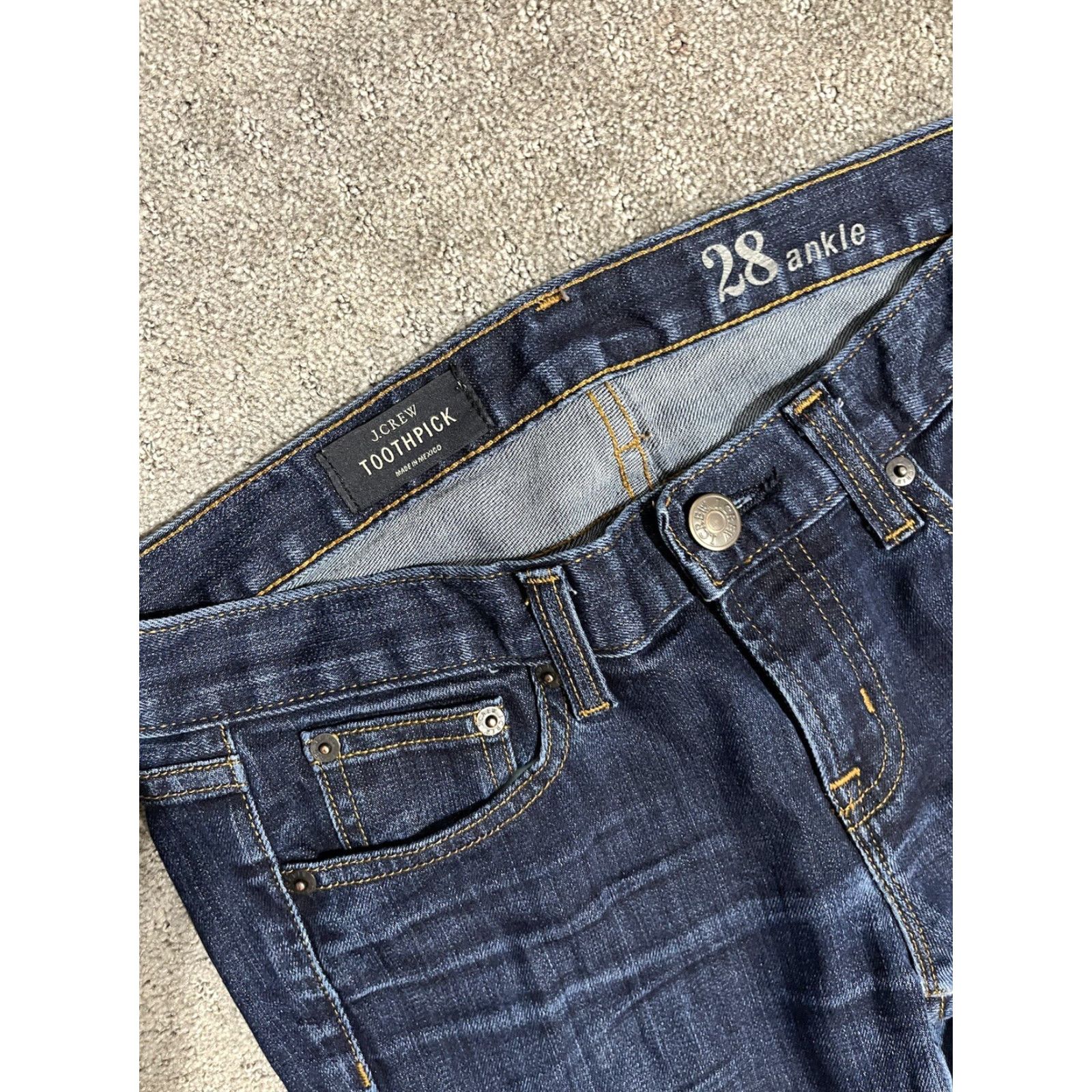 Vintage J Crew Jeans Toothpick Skinny Garment-Printed Floral Summer Blue 28 28in Ankle Denim Regular Size Teens Mens Womens Size 28" / US 6 / IT 42 - 5 Thumbnail