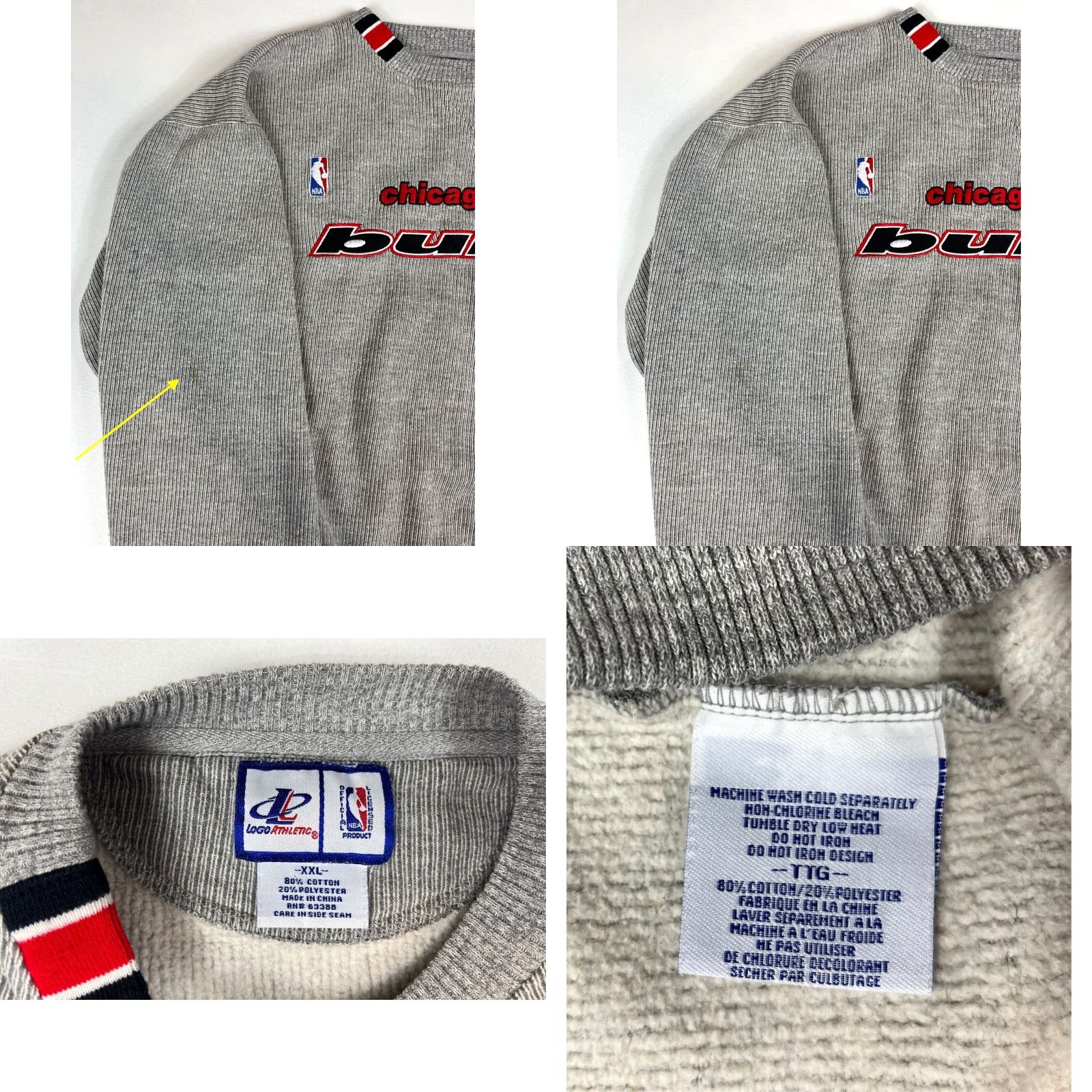 Logo Athletic Logo Athletic Men’s Chicago Bulls Sweatshirt Crewneck 2XL Gray Embroidered NBA Vintage 90s Sports Mens Size US XXL / EU 58 / 5 - 8 Thumbnail