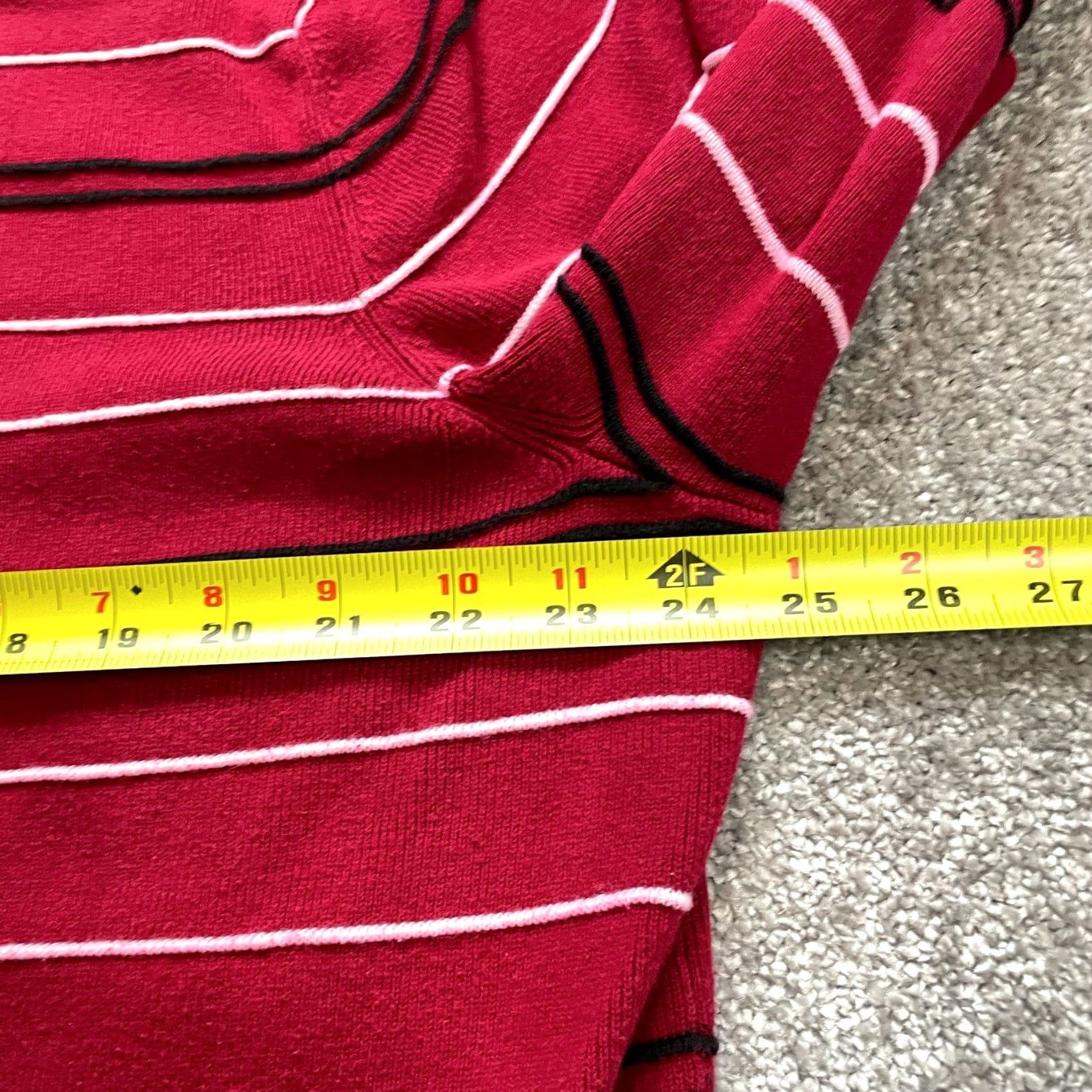 Vintage VINTAGE Style&co Cardigan Sweater Womens 2X Red Striped Button Up Knit Crew Neck Beaded Long Sleeve Casual Size XXL / US 16-18 / IT 52-54 - 6 Thumbnail