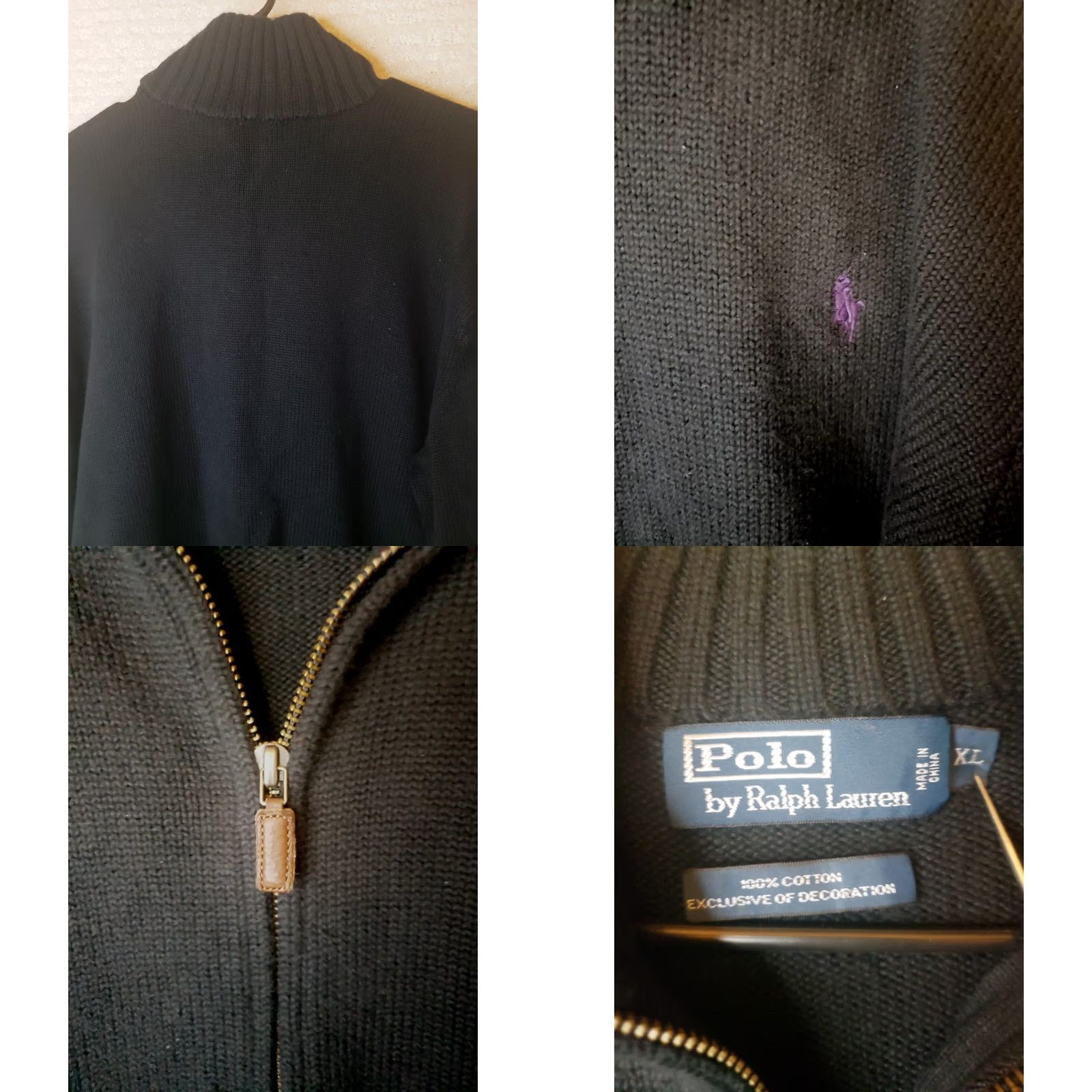 Polo Ralph Lauren Polo Ralph Lauren 1/4 Zip Sweater Mens XL Black Mock Neck Long Sleeve Knit Adult Size US XL / EU 56 / 4 - 8 Thumbnail