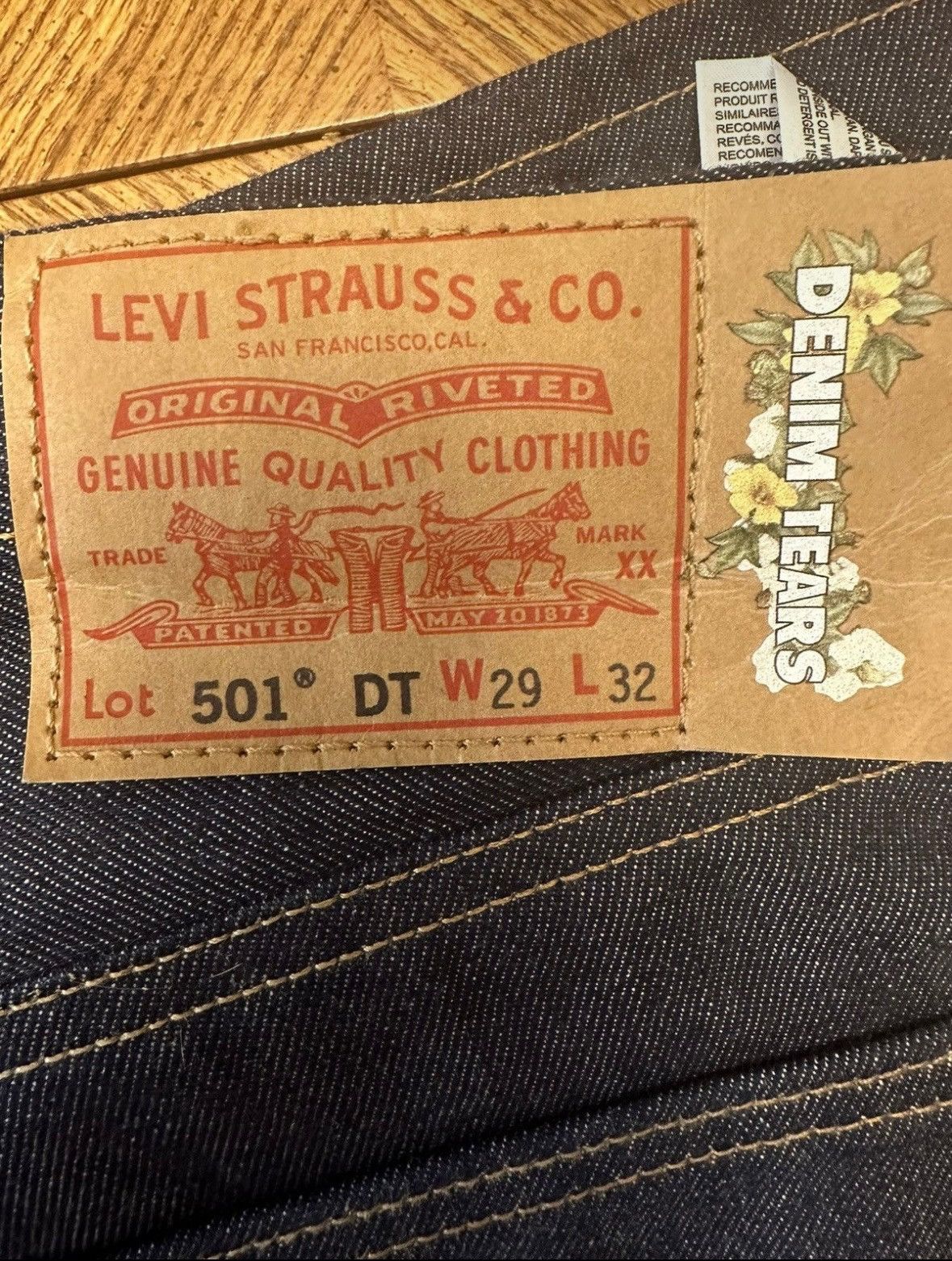 DENIM TEARS Levi’s x Denim Tears raw indigo selvedge Size US 29 - 3 Thumbnail