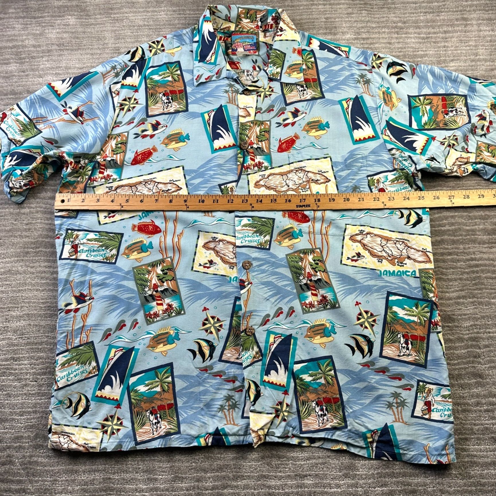 Reyn Spooner VINTAGE Reyn Spooner Shirt Mens XL Blue Jamaica All Over Print Joe Kealoha Size US XL / EU 56 / 4 - 7 Thumbnail