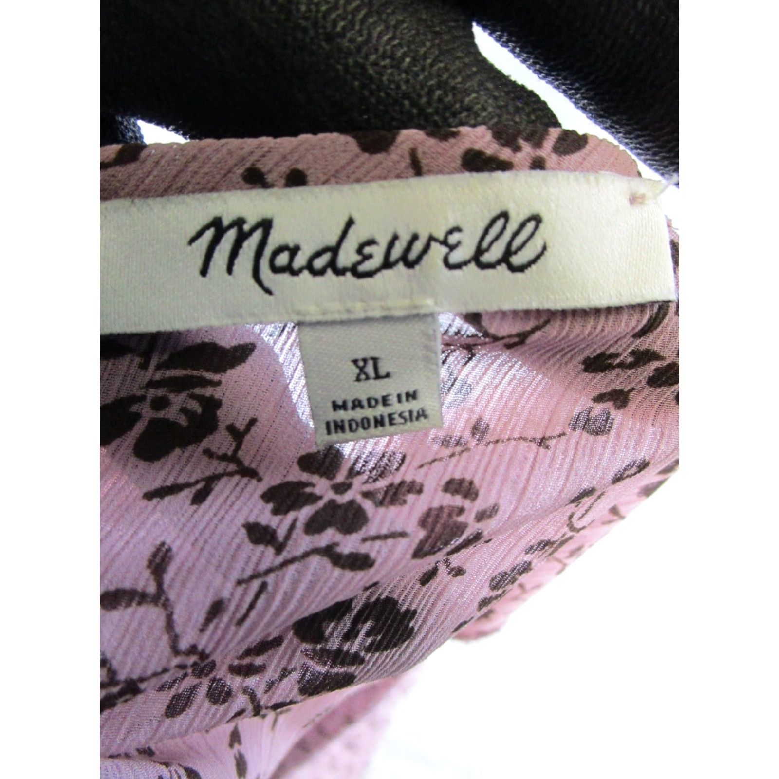 Madewell Madewell Dress Womens XL Brown Floral Knee Length 3/4 Sleeve Pullover Round Neck A-Line Sheath Shift Layered Casual Party/Cocktail Travel Size XL / US 12-14 / IT 48-50 - 4 Thumbnail