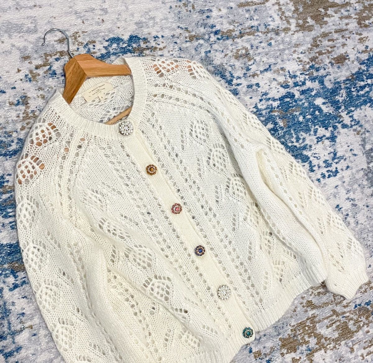 Sezane La Maille Sezane Paris Wool and Kid Mohair Cardigan Size S / US 4 / IT 40 - 4 Thumbnail
