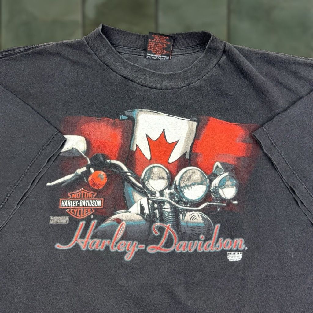 Harley Davidson VINTAGE Harley-Davidson T-Shirt Adult XL Black 90s Grunge Biker Mens Size US XL / EU 56 / 4 - 1 Thumbnail