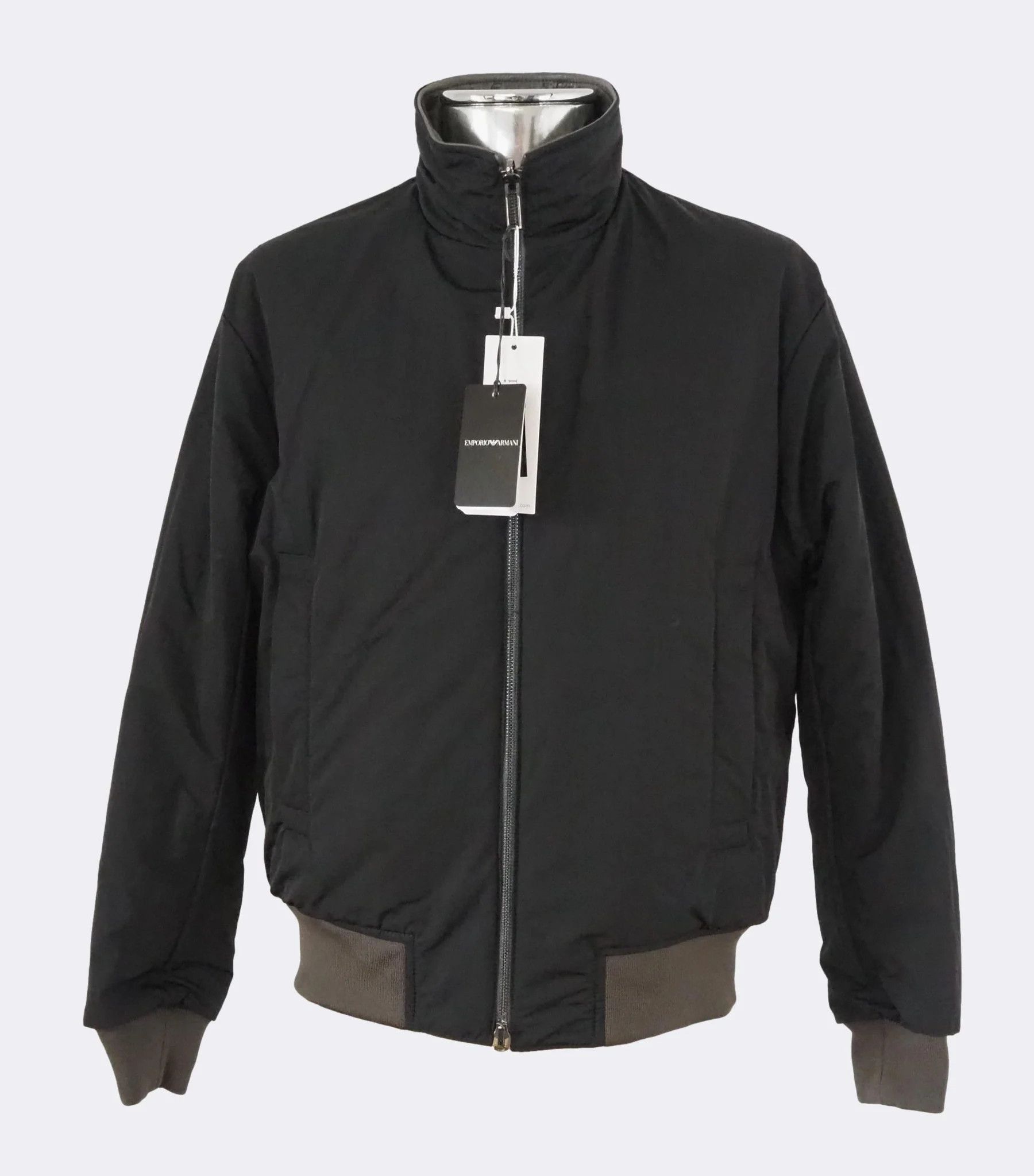 Emporio Armani Reversible Logo Embossed Lambskin Nappa Leather BomberJacket Size US M / EU 48-50 / 2 - 7 Thumbnail