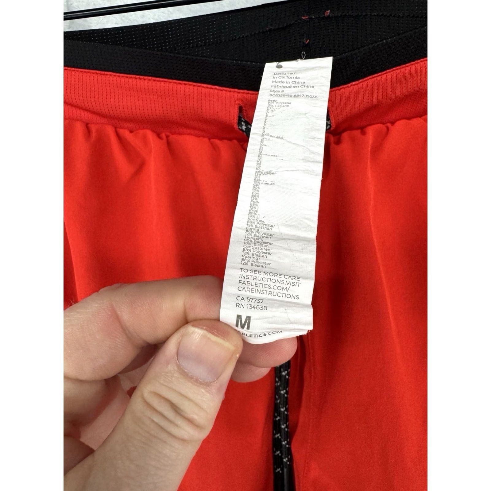 Fabletics Fabletics Kadence Shorts Lined Red Black Men's Medium M 5" Inseam Size US 31 - 6 Thumbnail
