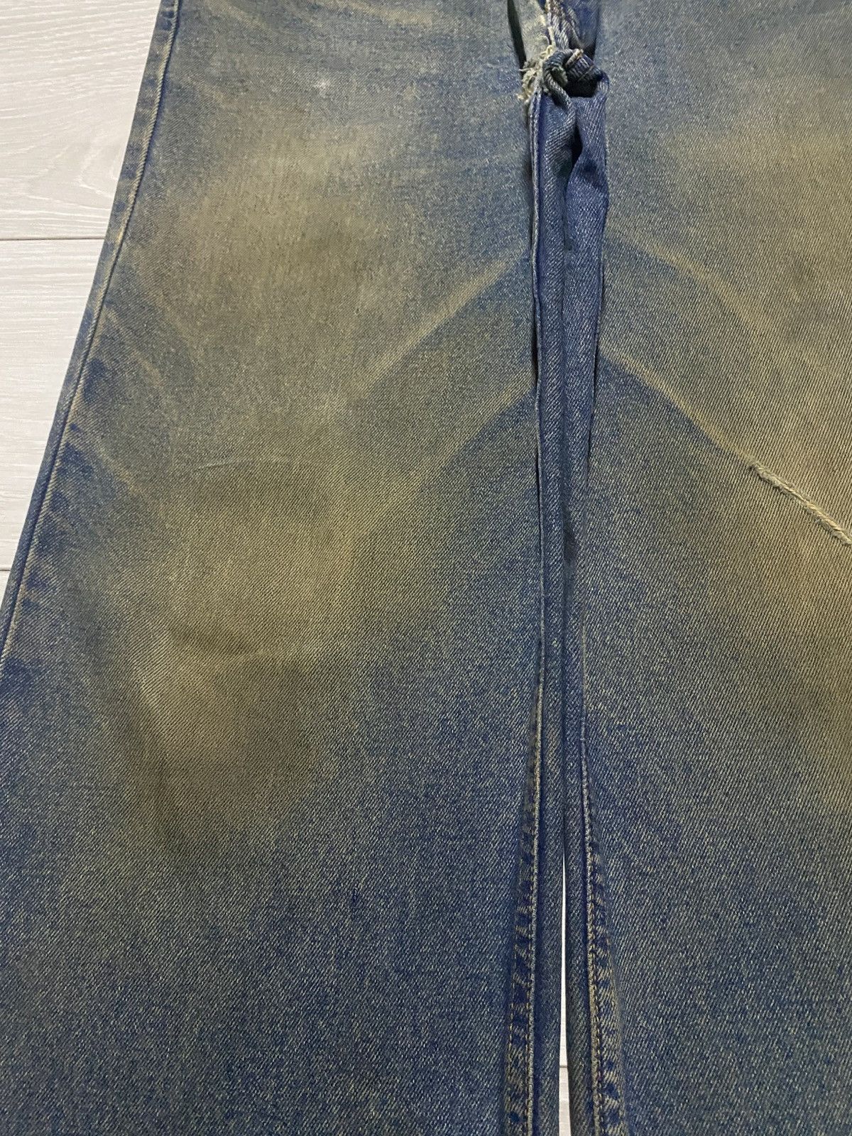 Evisu Relation Mud Wash Vintage Distressed Baggy Wide Leg Jeans Size US 33 - 7 Thumbnail