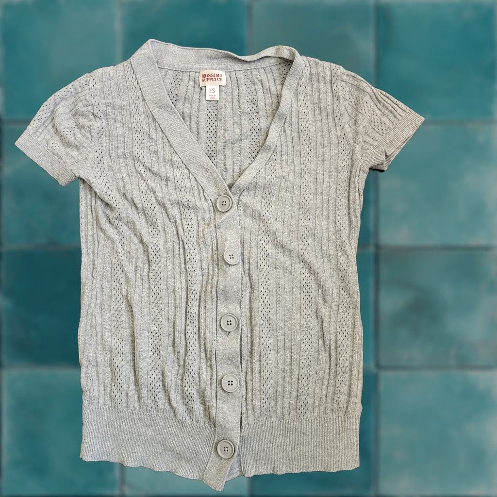 Mossimo Mossimo Supply Cardigan Women's Gray Button Up Pocket Knit Sweater - Size S Size S / US 4 / IT 40 - 1 Thumbnail