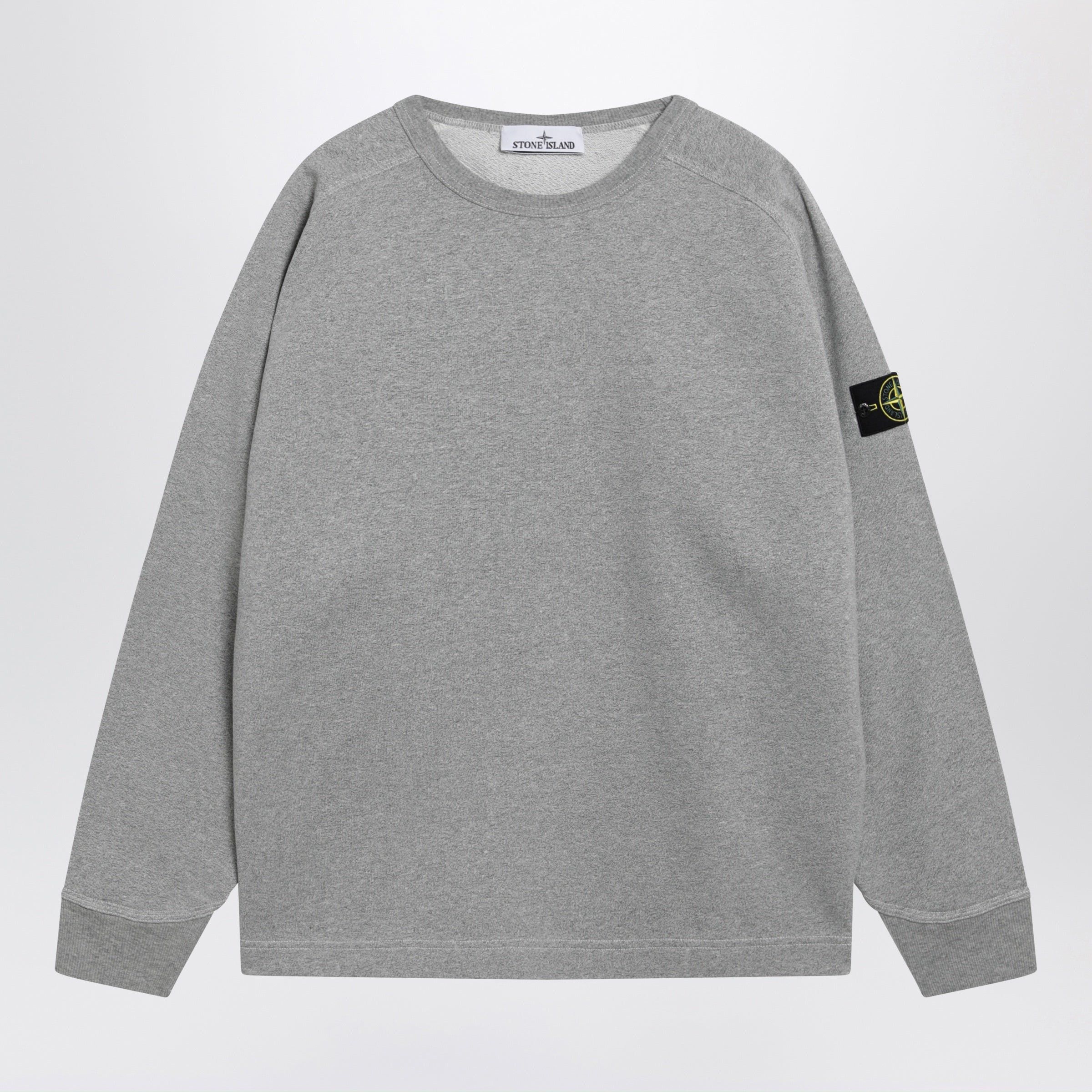Stone Island Stone Island Oversized Crewneck Sweatshirt With Raglan Sleeves In Melange Cotton In Grey Size US XL / EU 56 / 4 - 1 Thumbnail