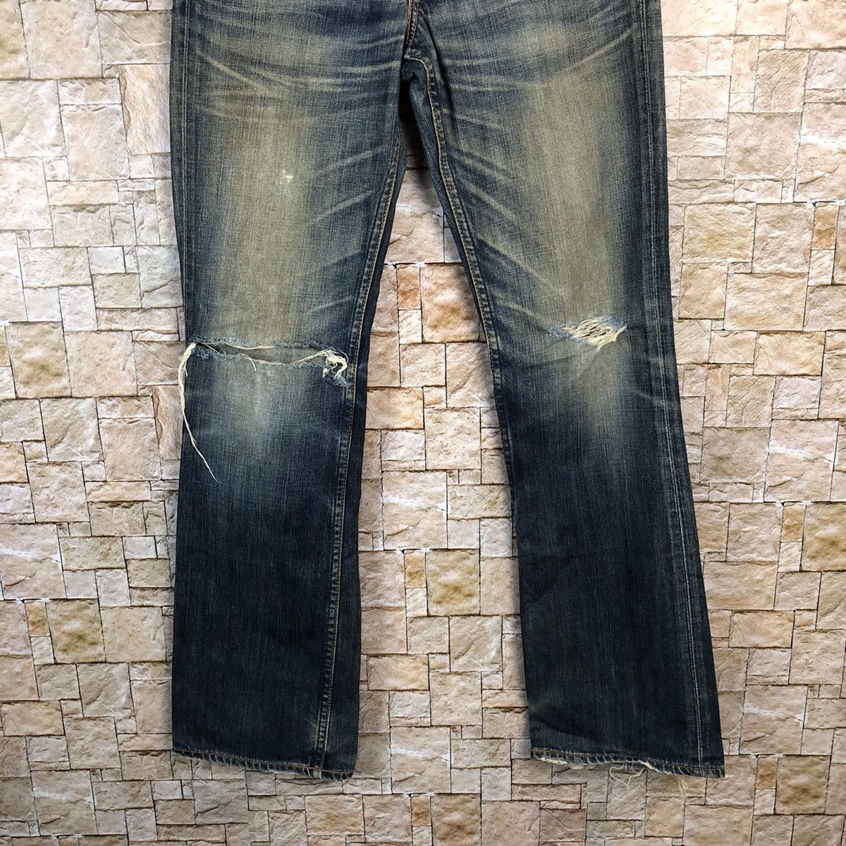 Levi's 707 Levis Blue vintage ripped Distressed Denim Pants #A588 Size US 29 - 3 Thumbnail