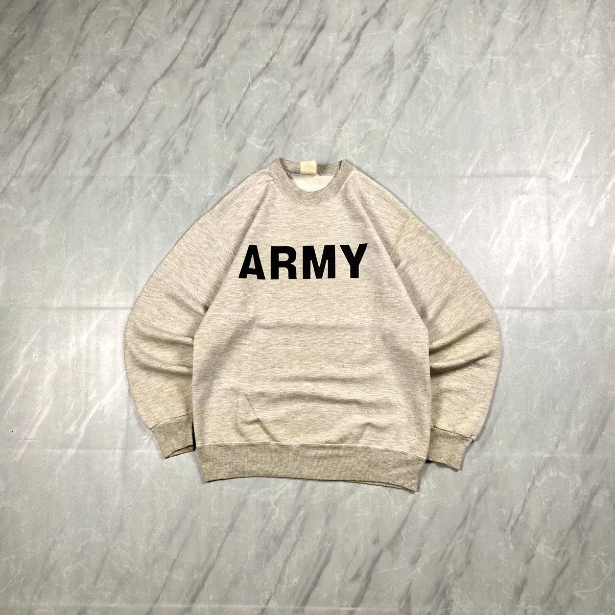 Jerzees Vintage 90s Army Distressed Crewneck Size US M / EU 48-50 / 2 - 1 Thumbnail