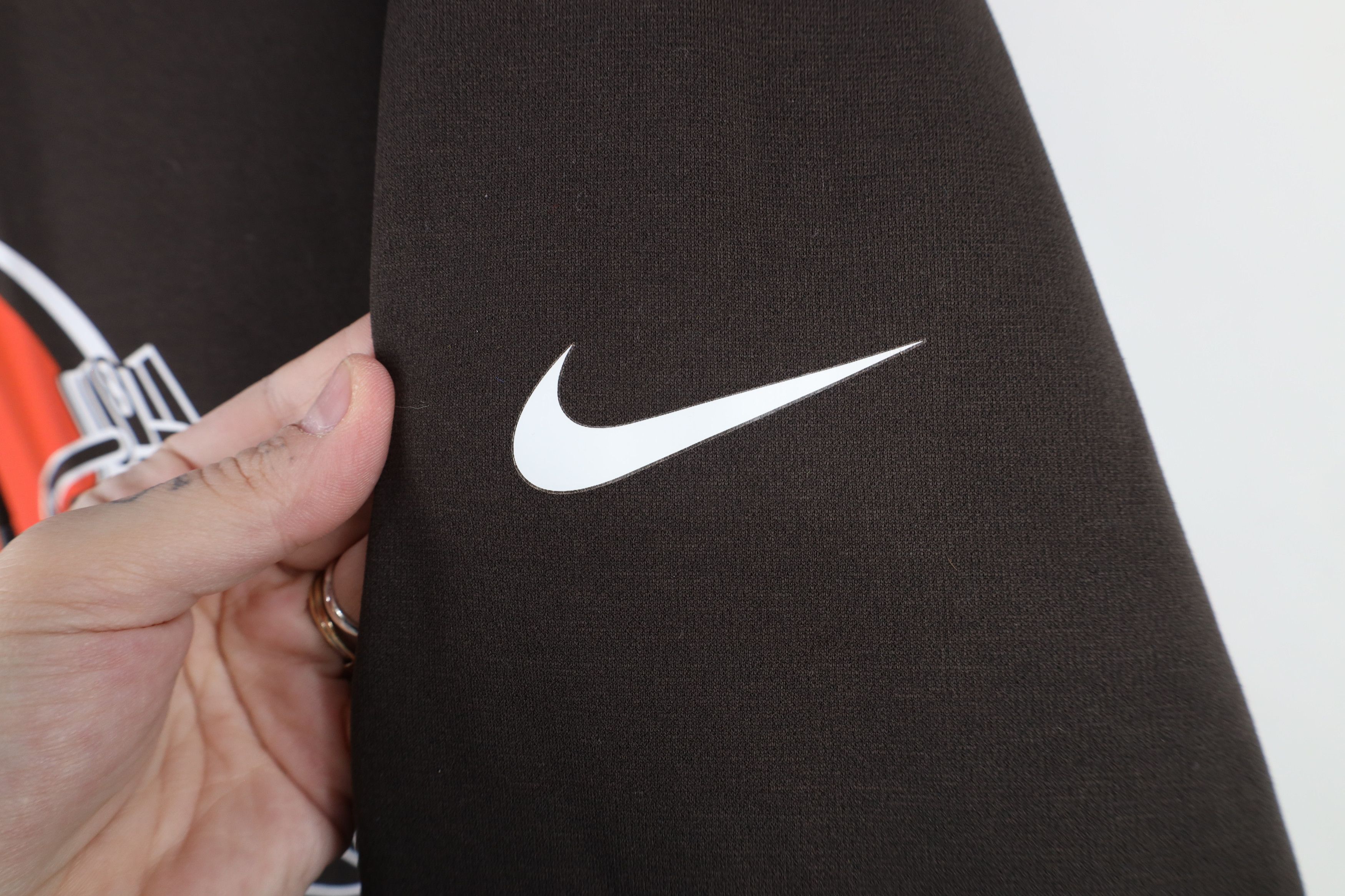 Nike × Vintage Nike Dri-Fit Cleveland Football Hoodie Sweatshirt Brown Size US L / EU 52-54 / 3 - 4 Thumbnail