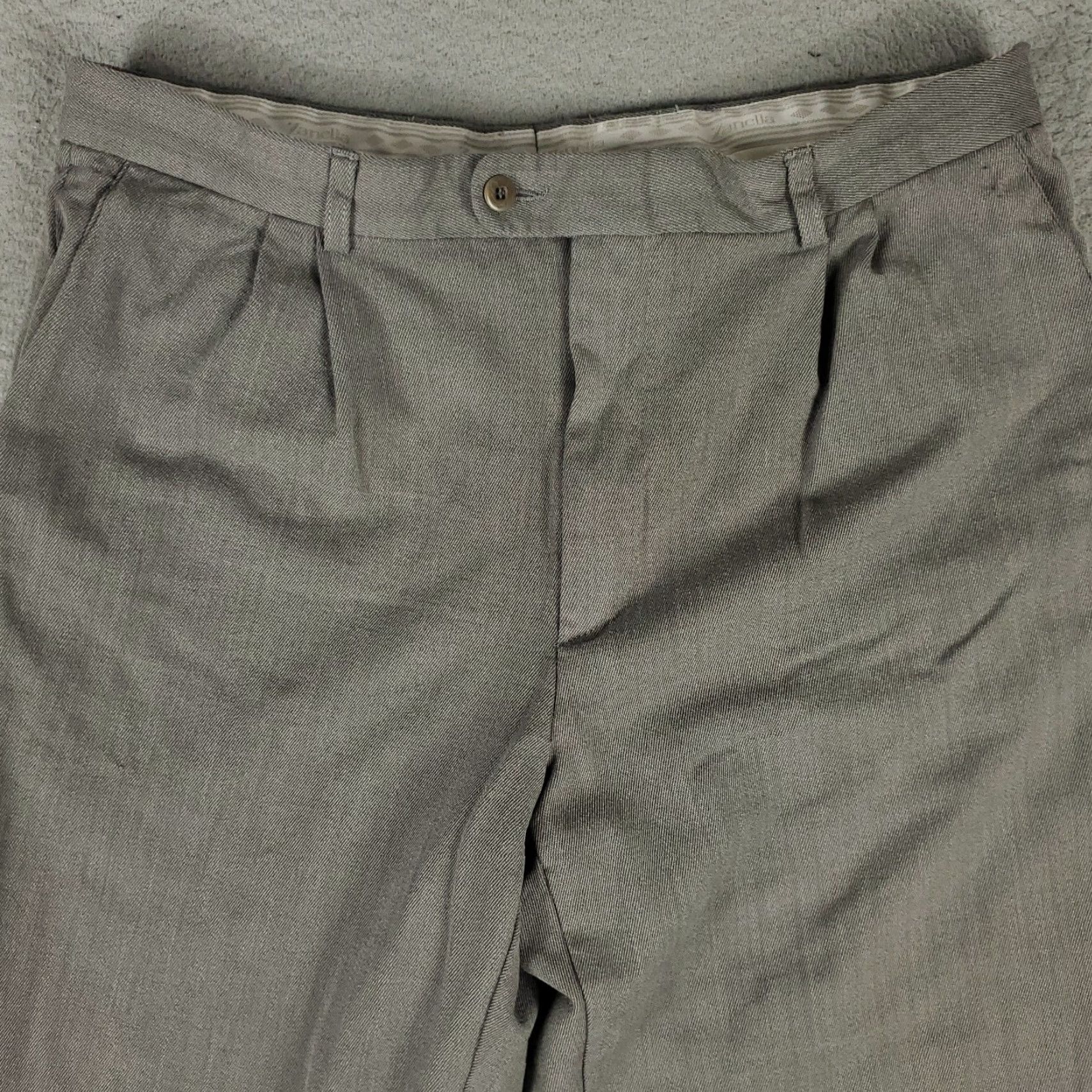 Zanella Zanella Gray Wool Dress Pants 34x30 Pleated Regular Fit Mens Size US 34 / EU 50 - 2 Thumbnail