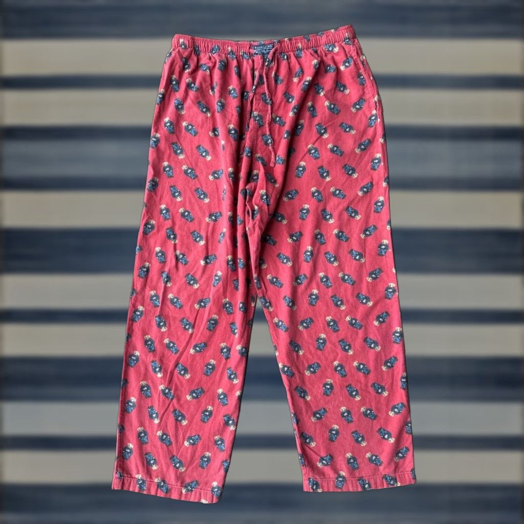 Polo Ralph Lauren VINTAGE Polo Bear Lounge Pants Men’s Large Pajama Sleepwear 100% Cotton Polo Ralph Lauren Bear Graphic Print Nightwear Mens Size US L / EU 52-54 / 3 - 1 Thumbnail