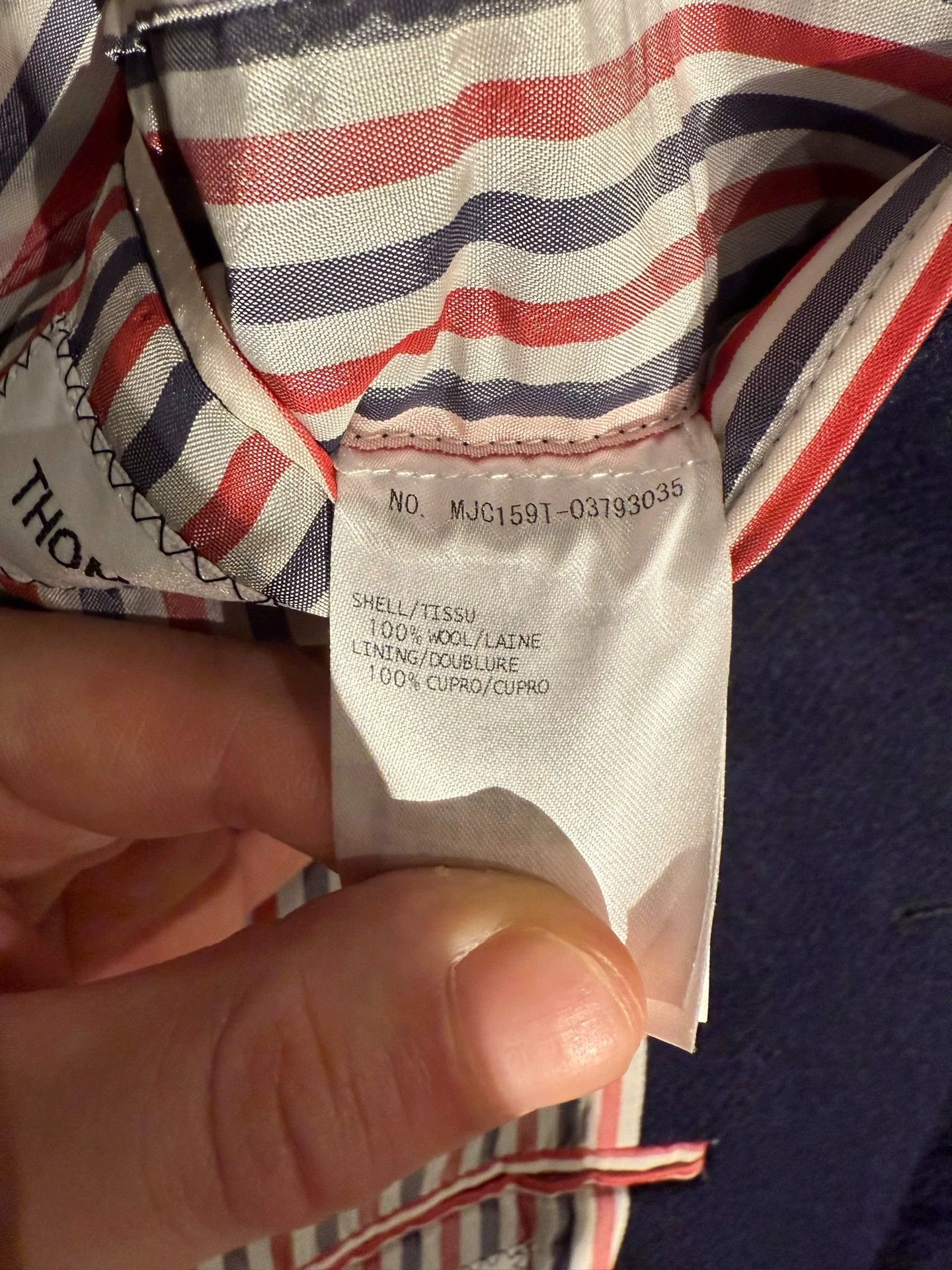 Thom Browne TB SS Charcoal & Navy Colorblock Slim Suit Jacket Size US M / EU 48-50 / 2 - 4 Thumbnail