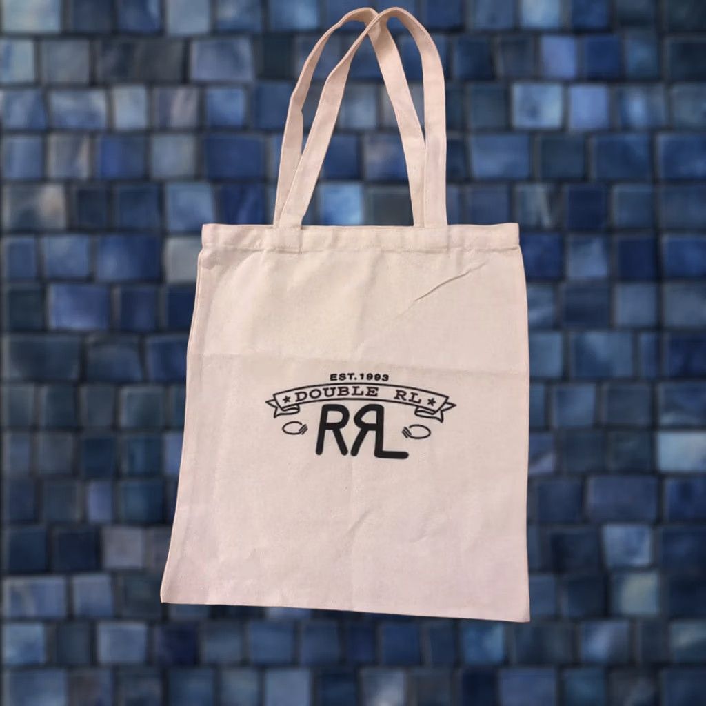 Ralph Lauren RRL Ralph Lauren Logo Tote Bag Ivory Cotton Canvas Unisex Casual Pre-owned Size ONE SIZE - 1 Thumbnail