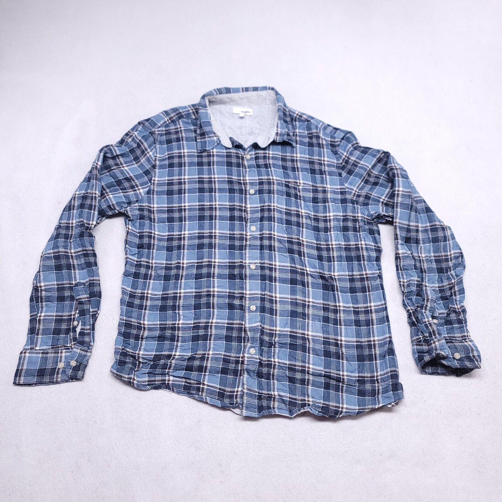 Sonoma Sonoma Madras Flannel Shirt Mens Size Extra Large XL Blue Size US XL / EU 56 / 4 - 2 Thumbnail