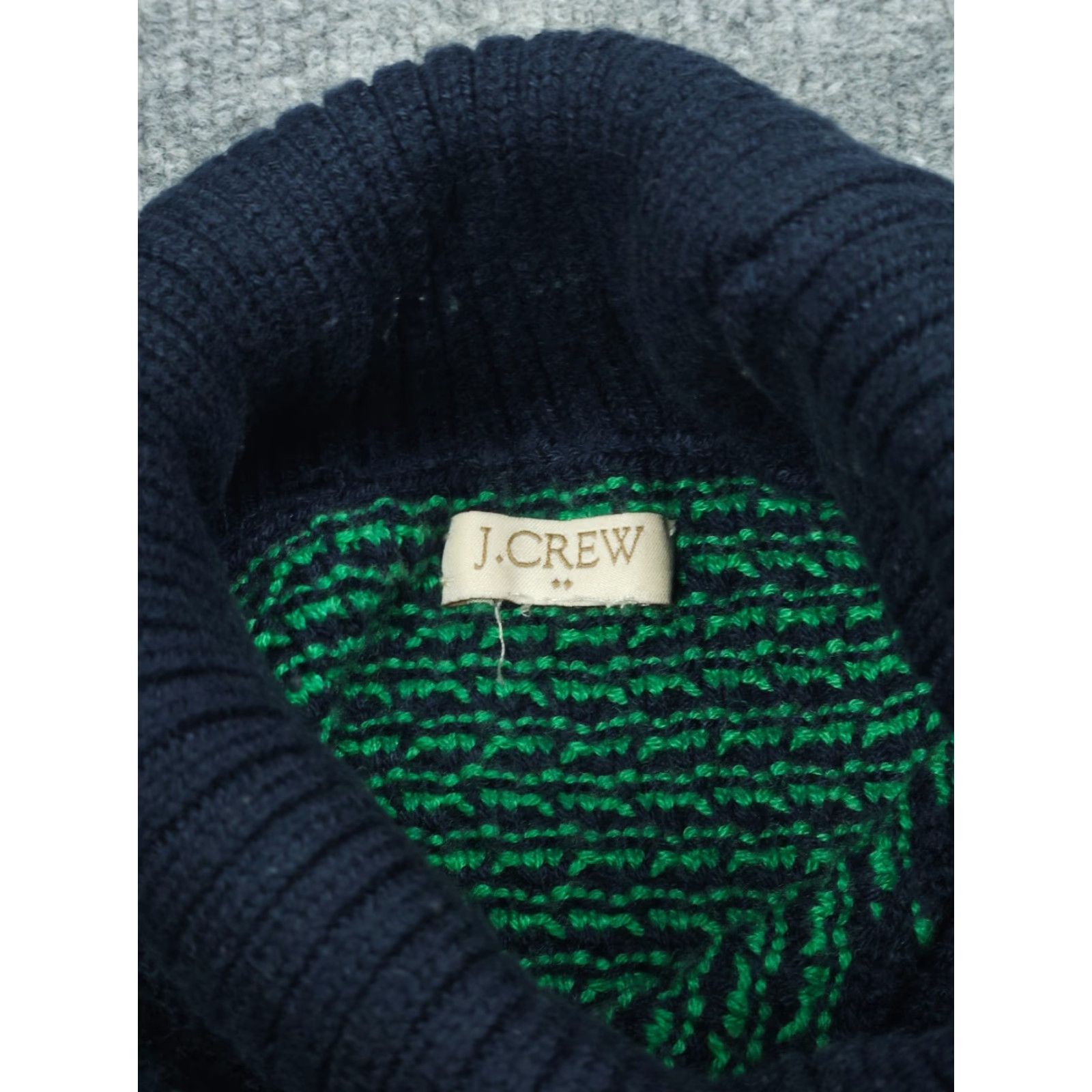 J.Crew J.CREW Turtleneck Sweater Women's XS Green Knit Ribbed Acrylic Blend Pullover Slim Long Sleeve Geometric Pattern Size XS / US 0-2 / IT 36-38 - 5 Thumbnail