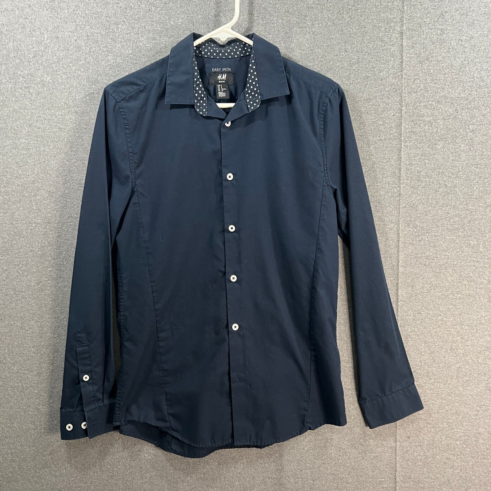 H&M H&M Men's Long-sleeve Button-up Shirt Blue Navy Size Small Size US S / EU 44-46 / 1 - 1 Thumbnail