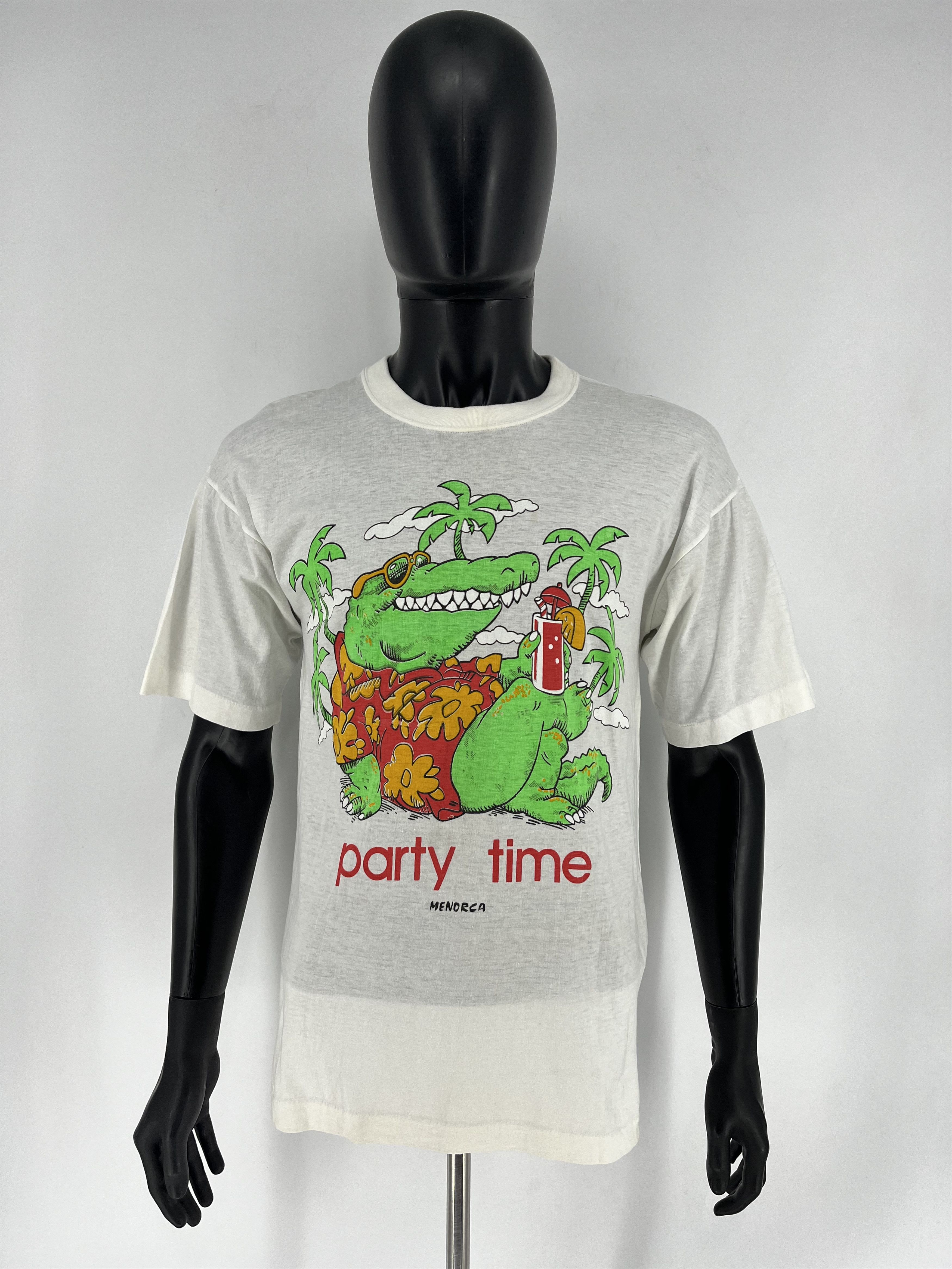 Vintage Vintage 1986 Party Time Crocodile Shirt Single Stitch Size US M / EU 48-50 / 2 - 3 Thumbnail