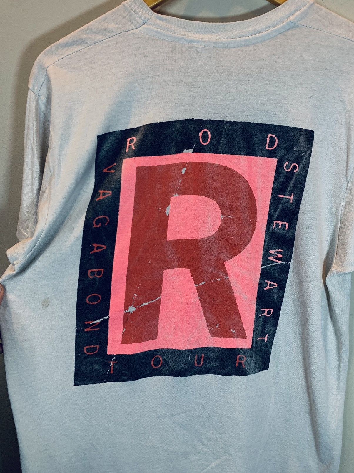 Band Tees × Vintage RARE Vintage 1991 Rod Stewart Vagabond Tour Winterland Shirt Size US L / EU 52-54 / 3 - 4 Thumbnail
