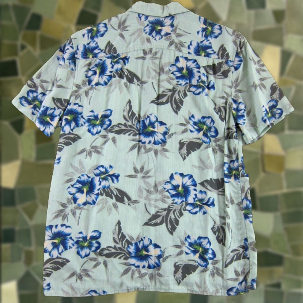 Lucky Brand Lucky Brand Tencel Blue Floral Short Sleeve Hawaiian Shirt M Men Size US M / EU 48-50 / 2 - 1 Thumbnail