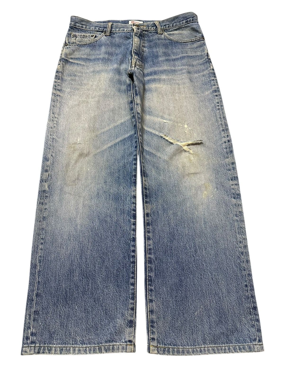 Hanes Vintage Hanes Mud Wash Faded Style Distress Baggy Jeans Size US 33 - 1 Thumbnail