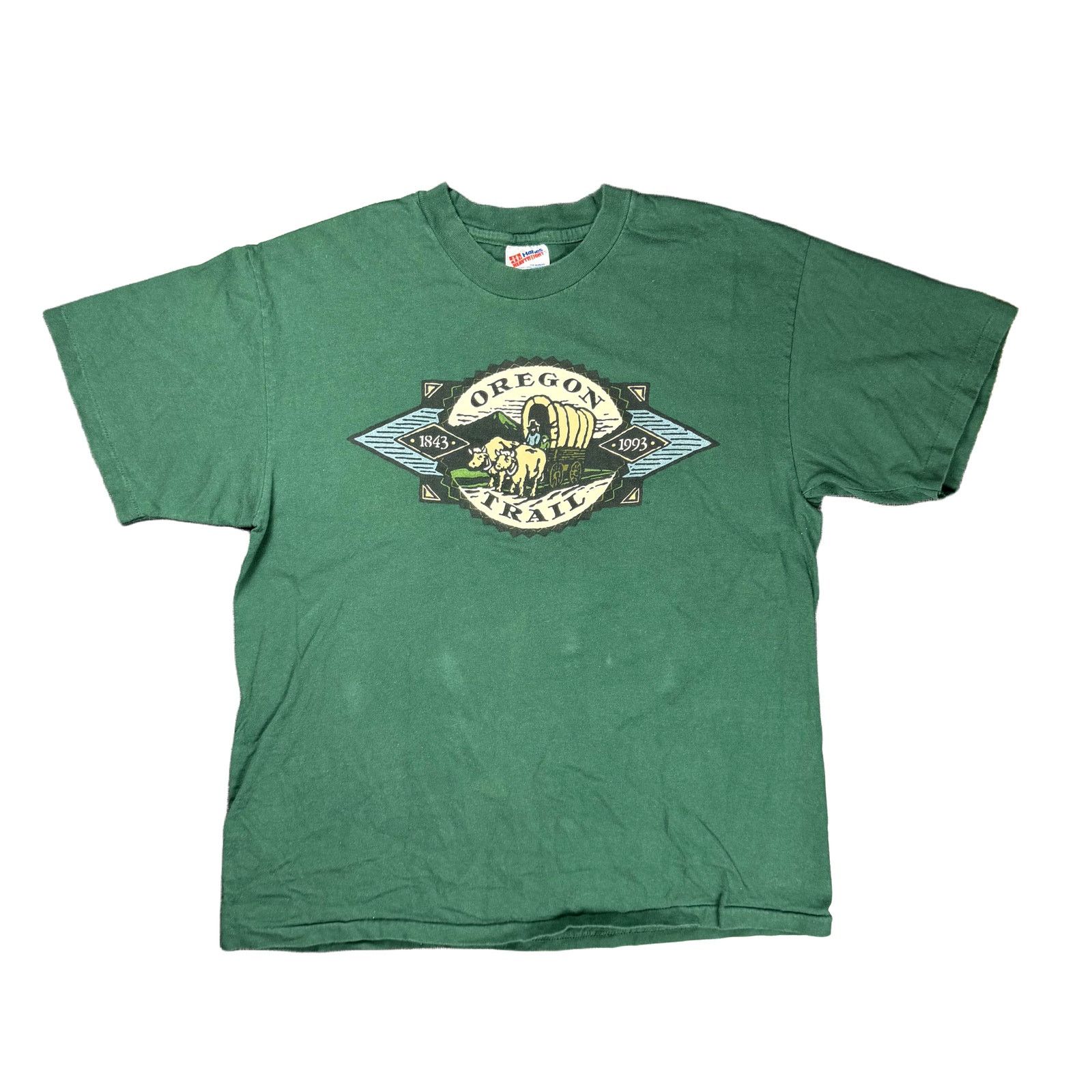 Hanes Vintage 90s Heavyweight Oregon Trail Tee Large Single Stitch Size US L / EU 52-54 / 3 - 2 Thumbnail