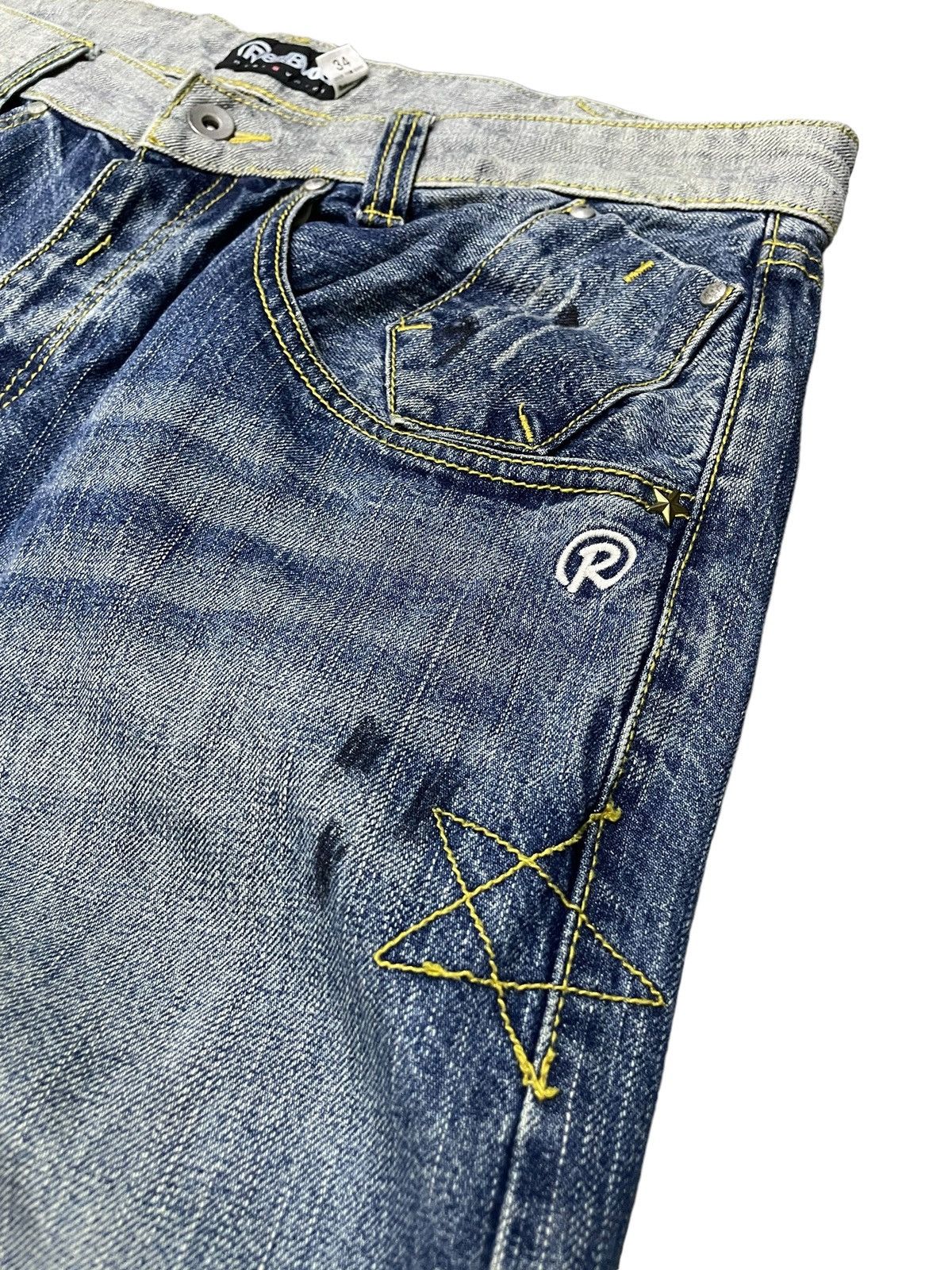 Artful Dodger × Ed Hardy Real Bvoice Painted Dirty Baggy Loose Jeans Size US 34 / EU 50 - 13 Thumbnail