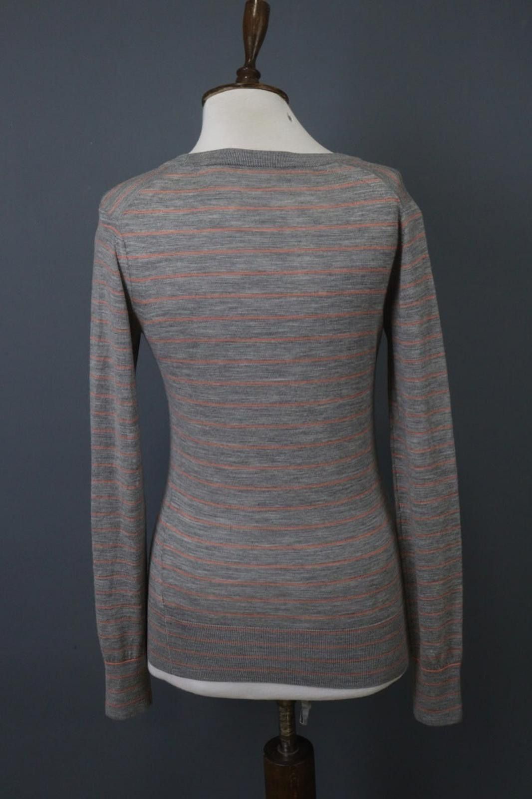 Icebreaker Icebreaker Gray Striped Wool Pullover Knit Top Size S Size S / US 4 / IT 40 - 10 Thumbnail