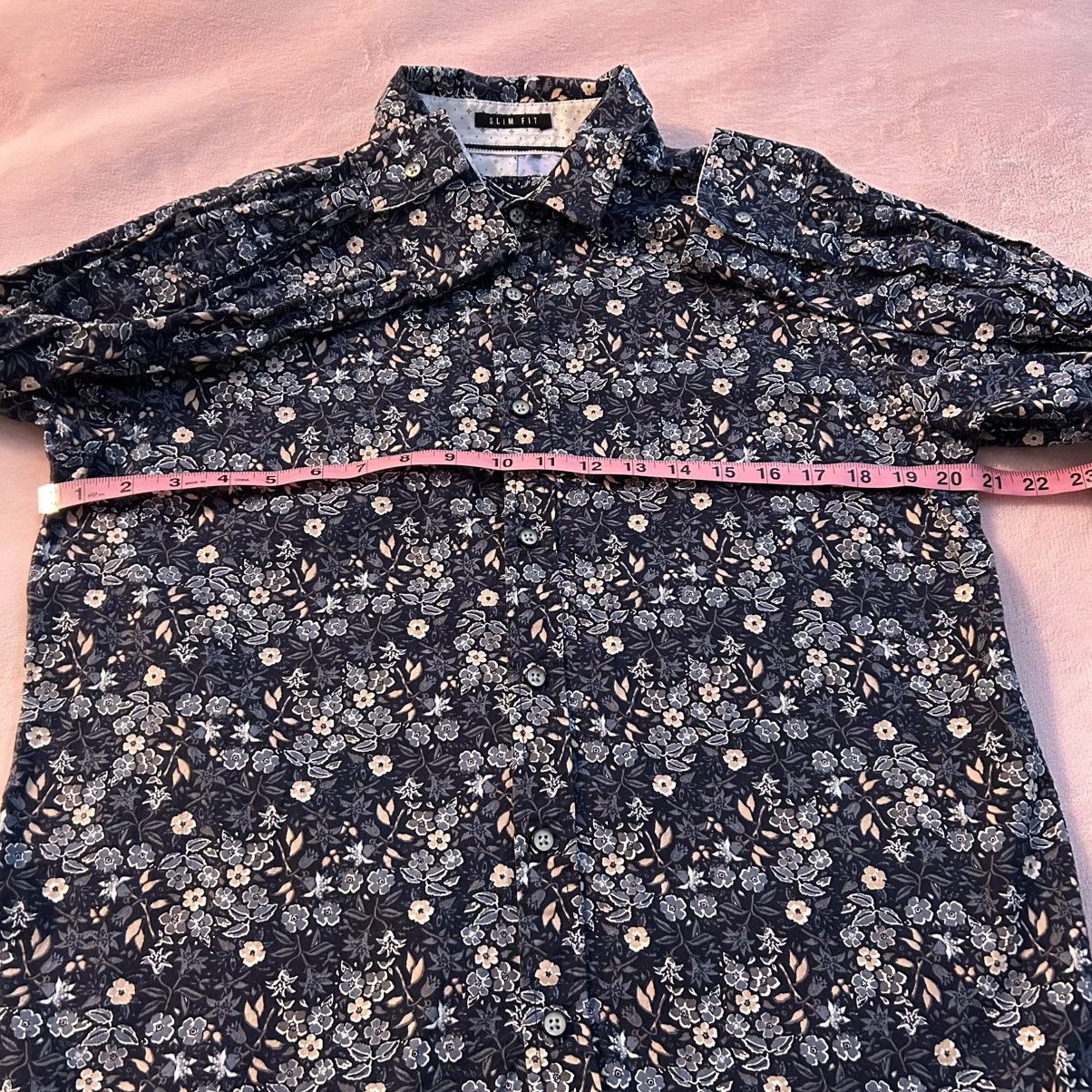 Eighth Avenue Eighth Avenue navy floral print long sleeve button up M slim Size US M / EU 48-50 / 2 - 6 Thumbnail
