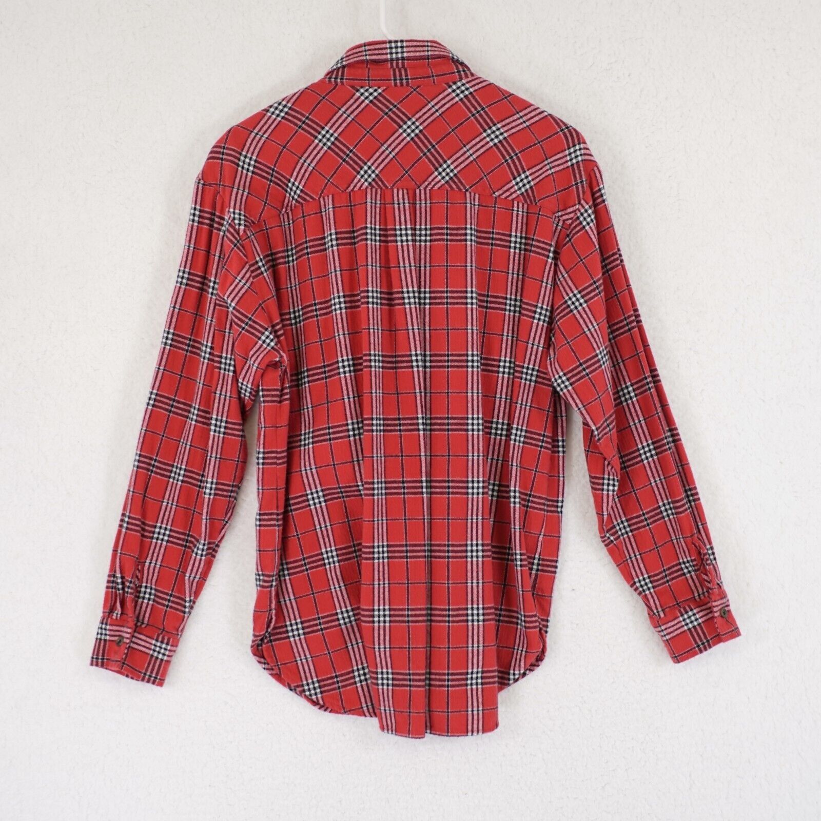 Loft Ann Taylor Loft Large Red Black Cotton Flannel Collared Butt Size L / US 10 / IT 46 - 4 Thumbnail