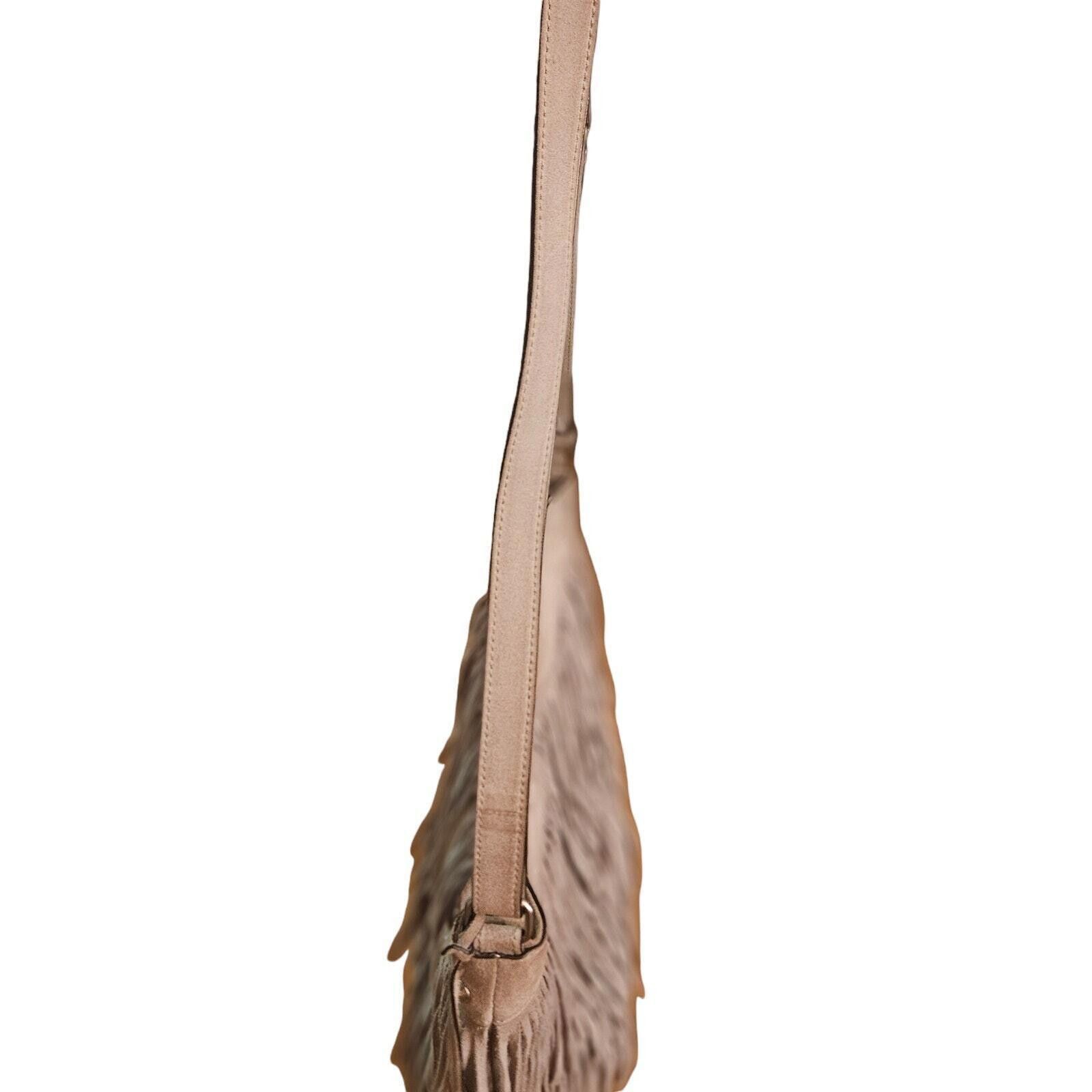 Michael Kors Michael Kors Suede Fringe Bag Billy Dark Dune Studded Tan Size ONE SIZE - 5 Thumbnail