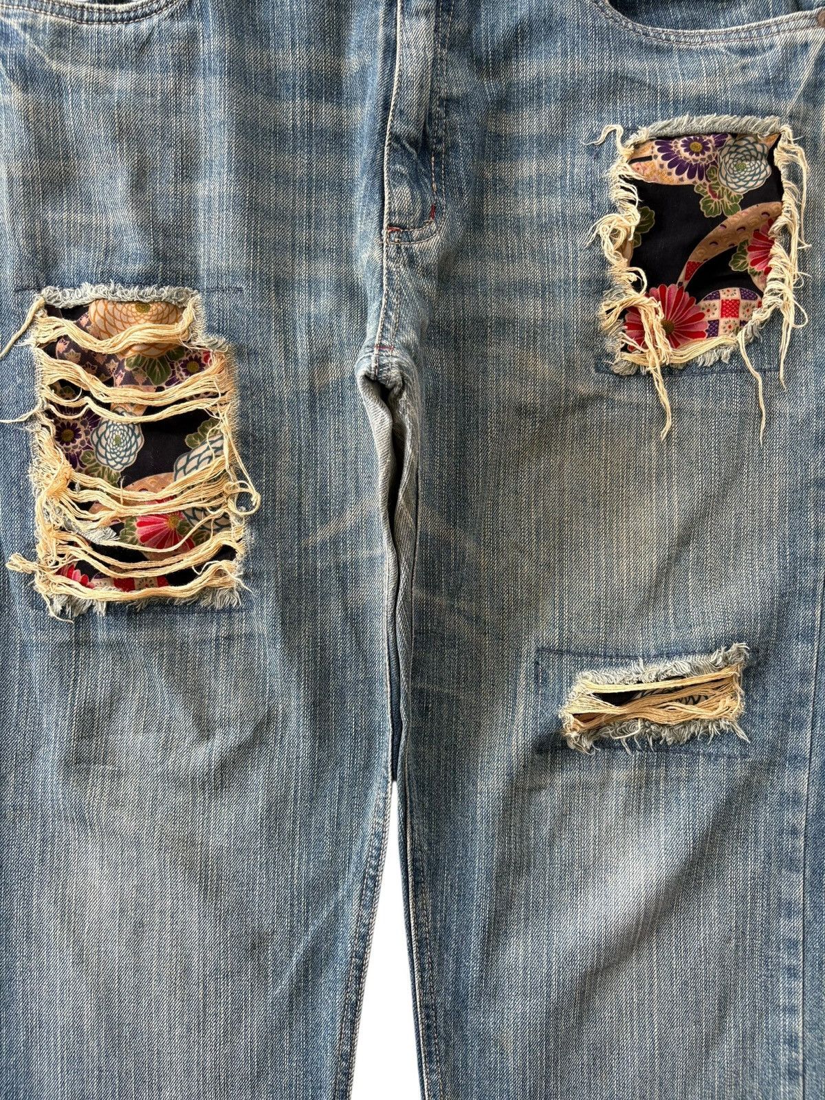Japanese Brand Vintage Japanese Brand Sashiko Distressed Loose Jeans Size US 38 / EU 54 - 5 Thumbnail